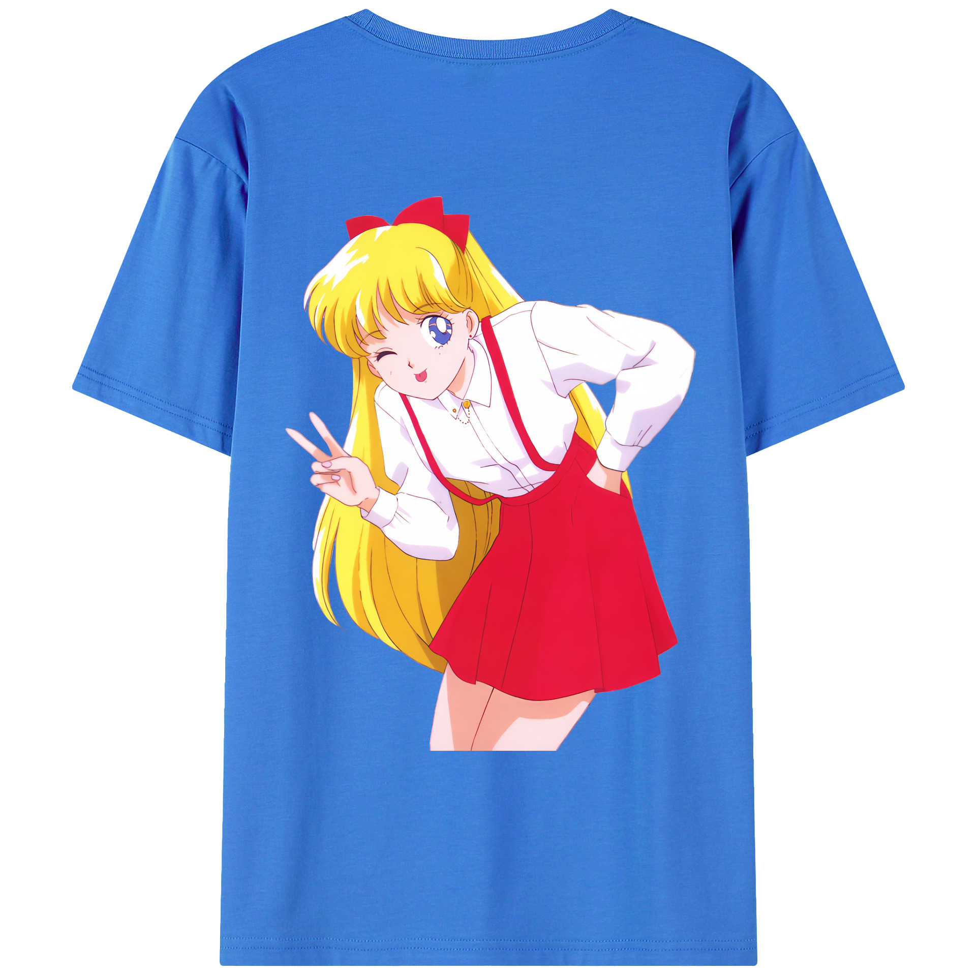 （画像用） 美少女戦士セーラームーン 愛野 美奈子 あいの みなこ Sailor Moon Aino Minako 綿100％ メンズ半袖Tシャツ（バックプリント） 通気性