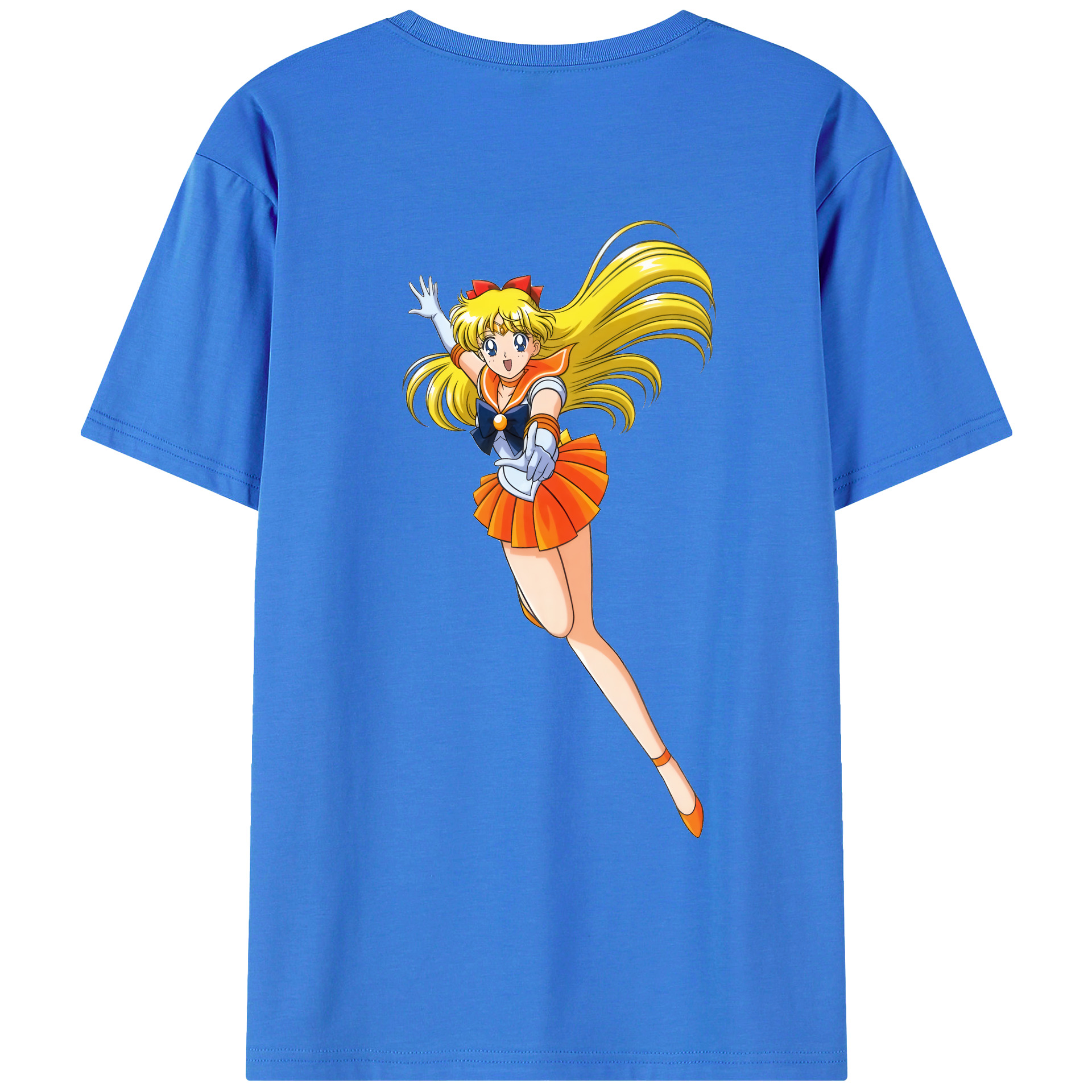 （画像用） 美少女戦士セーラームーン 愛野 美奈子 あいの みなこ Sailor Moon Aino Minako 綿100％ メンズ半袖Tシャツ（バックプリント） 通気性