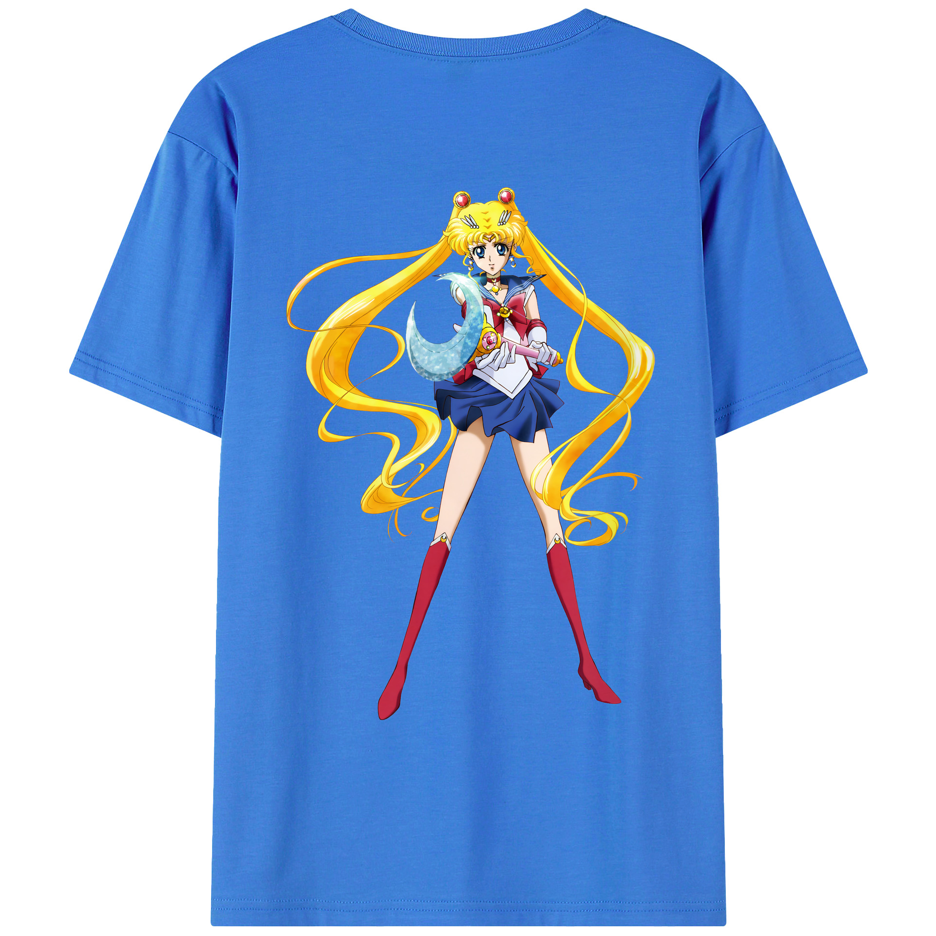 （画像用） 美少女戦士セーラームーン 月野 うさぎ つきの うさぎ Sailor Moon Tsukino Usagi 綿100％ メンズ半袖Tシャツ（バックプリント） 通気性