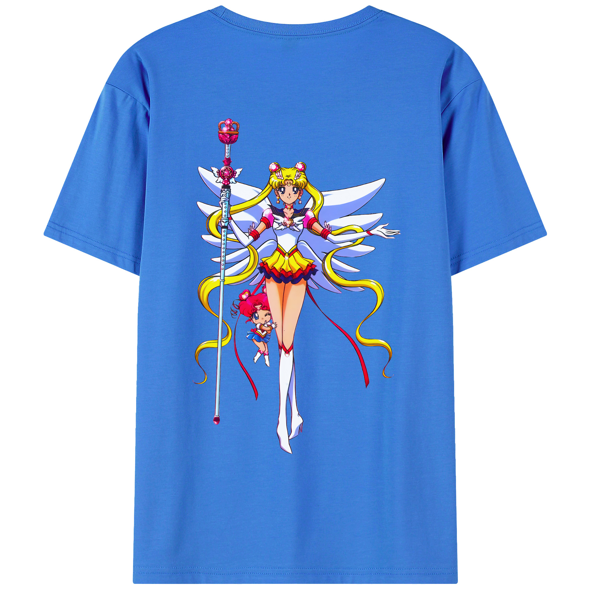 （画像用） 美少女戦士セーラームーン 月野 うさぎ つきの うさぎ Sailor Moon Tsukino Usagi 綿100％ メンズ半袖Tシャツ（バックプリント） 通気性