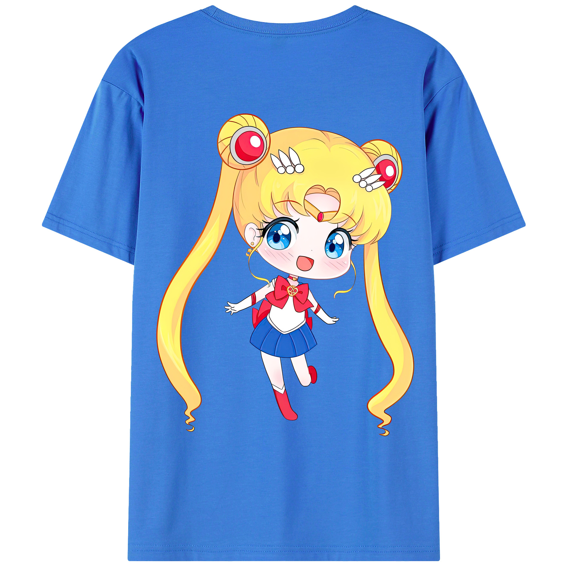（画像用） 美少女戦士セーラームーン 月野 うさぎ つきの うさぎ Sailor Moon Tsukino Usagi 綿100％ メンズ半袖Tシャツ（バックプリント） 通気性