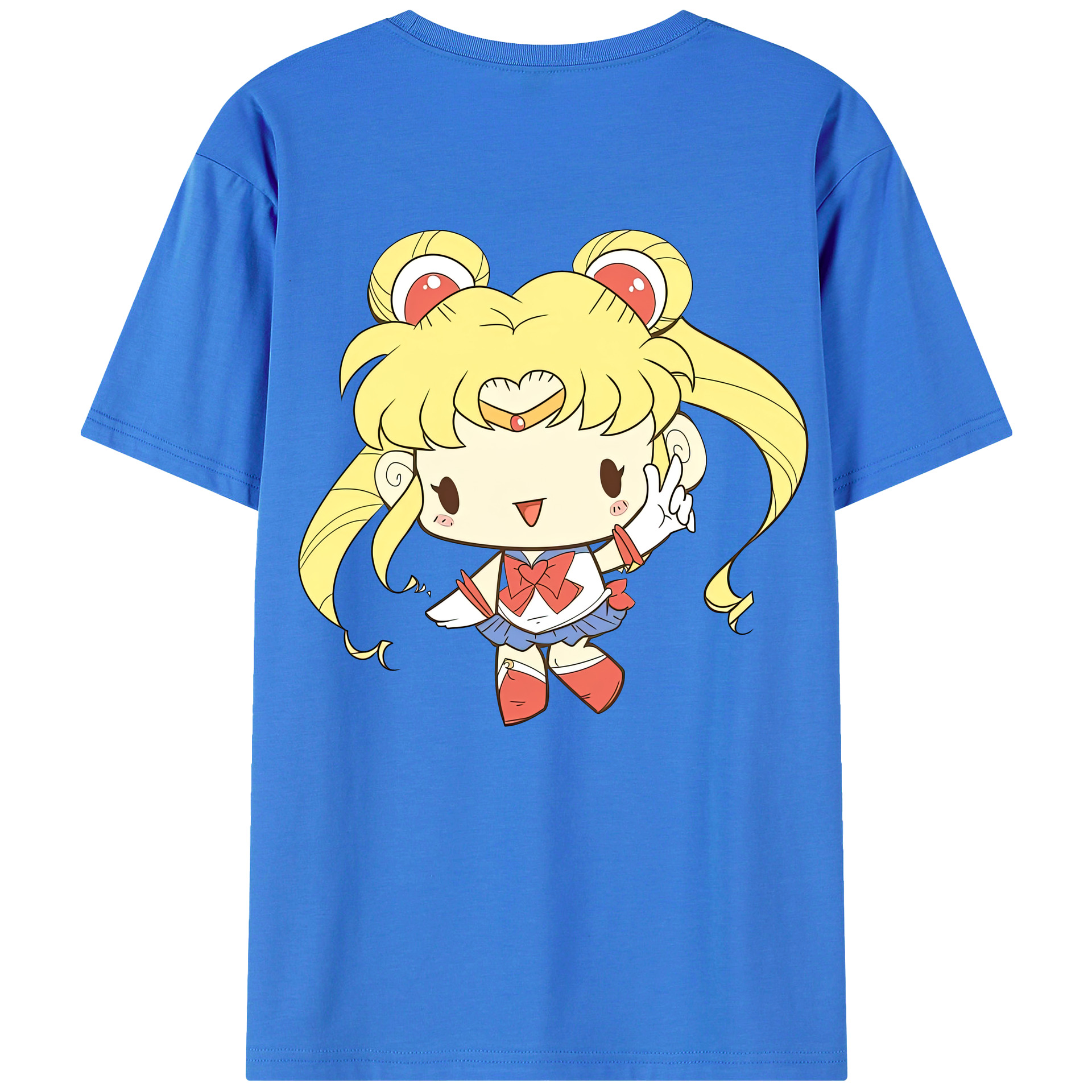 （画像用） 美少女戦士セーラームーン 月野 うさぎ つきの うさぎ Sailor Moon Tsukino Usagi 綿100％ メンズ半袖Tシャツ（バックプリント） 通気性