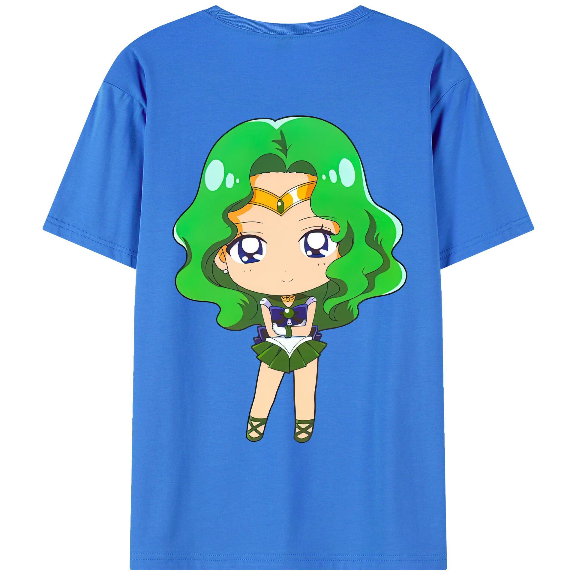 （画像用） 美少女戦士セーラームーン 海王 みちる（かいおう みちる） Sailor Moon Kaiou Michiru 綿100％ メンズ半袖Tシャツ（バックプリント） 通気性