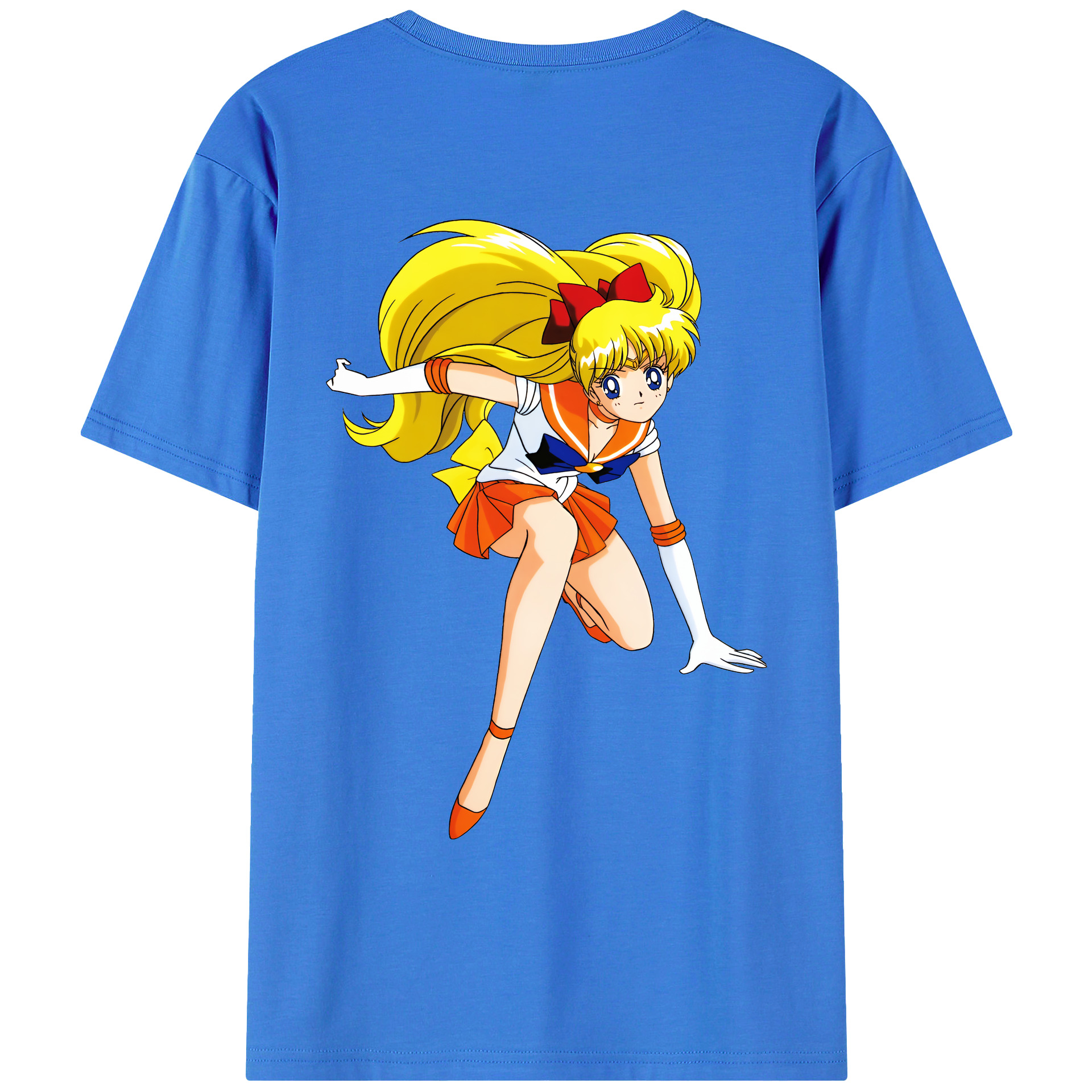 （画像用） 美少女戦士セーラームーン 愛野 美奈子 あいの みなこ Sailor Moon Aino Minako 綿100％ メンズ半袖Tシャツ（バックプリント） 通気性