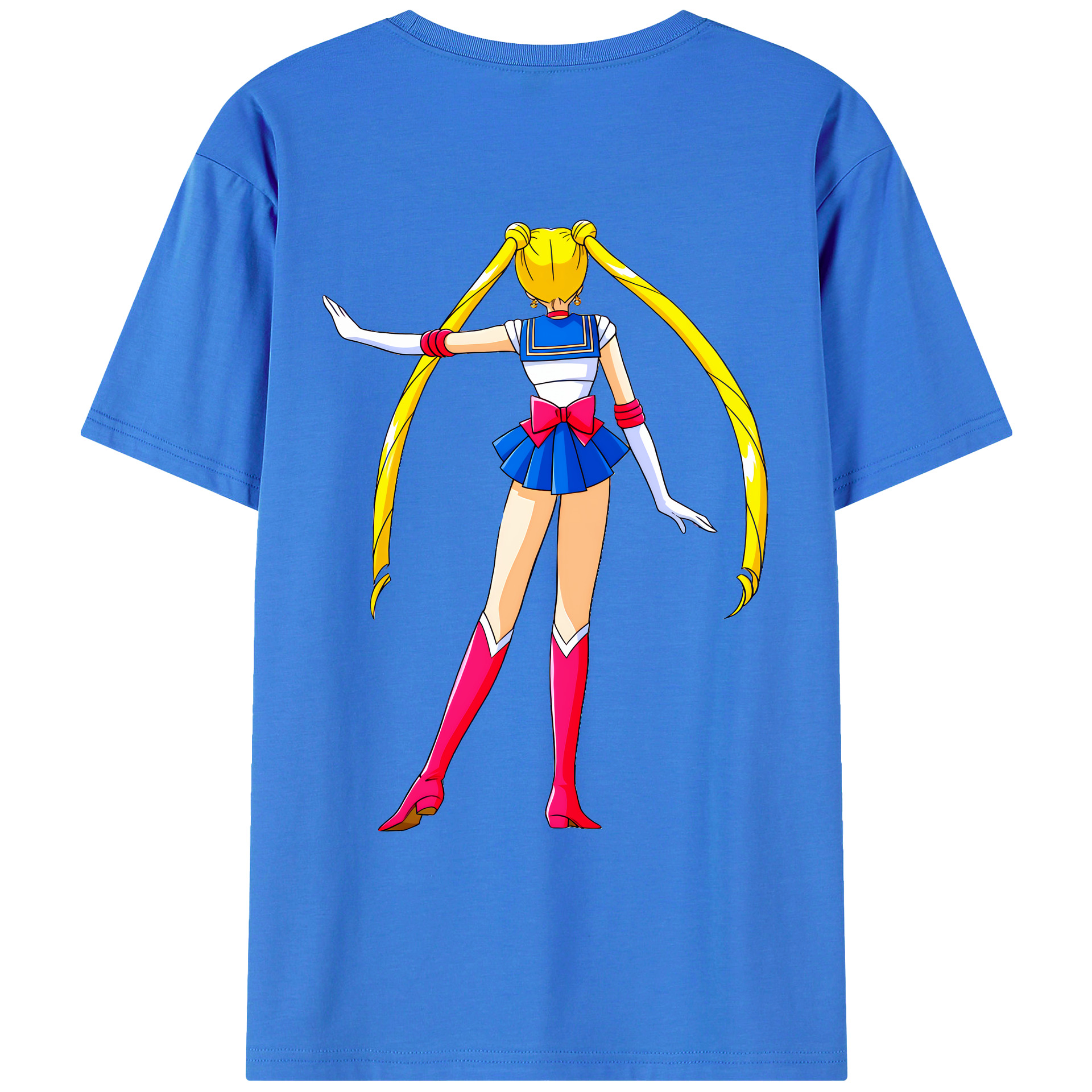 （画像用） 美少女戦士セーラームーン 月野 うさぎ つきの うさぎ Sailor Moon Tsukino Usagi 綿100％ メンズ半袖Tシャツ（バックプリント） 通気性