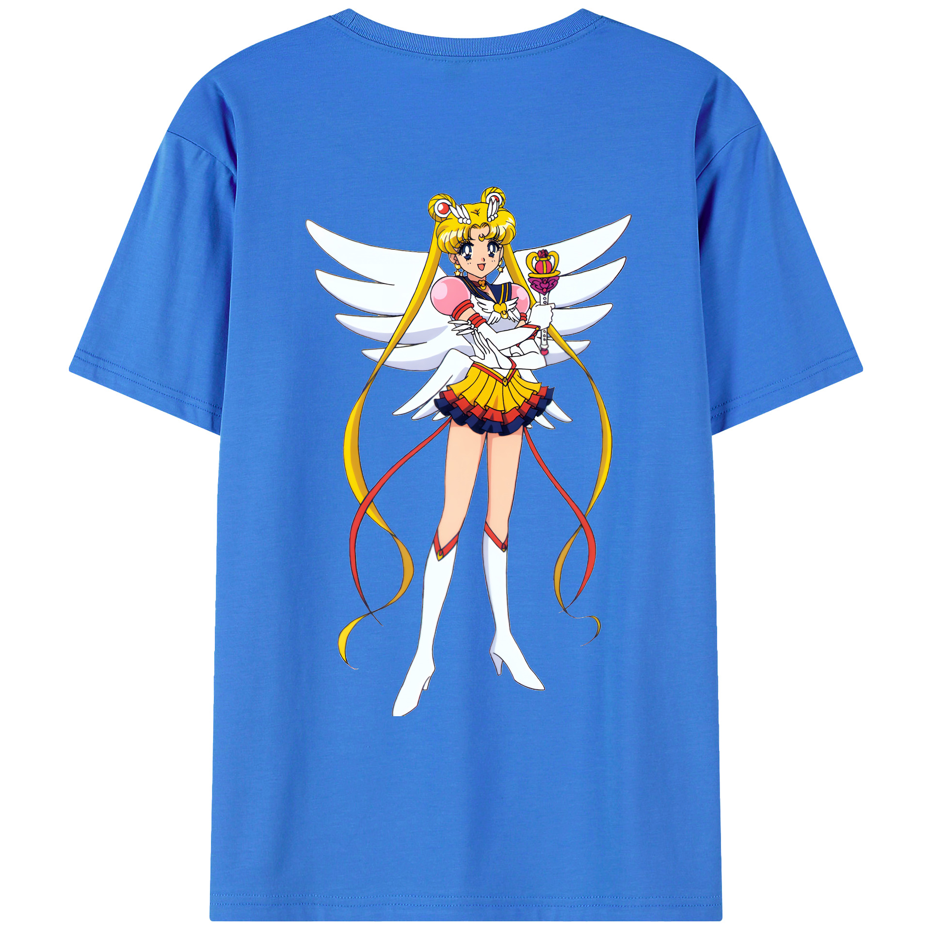 （画像用） 美少女戦士セーラームーン 月野 うさぎ つきの うさぎ Sailor Moon Tsukino Usagi 綿100％ メンズ半袖Tシャツ（バックプリント） 通気性