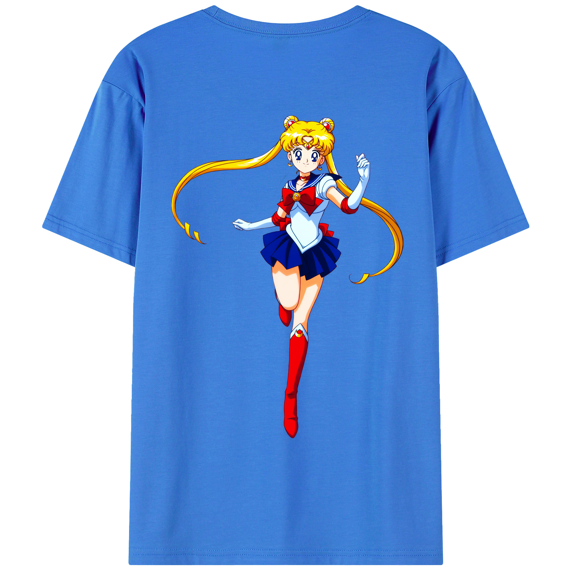 （画像用） 美少女戦士セーラームーン 月野 うさぎ つきの うさぎ Sailor Moon Tsukino Usagi 綿100％ メンズ半袖Tシャツ（バックプリント） 通気性