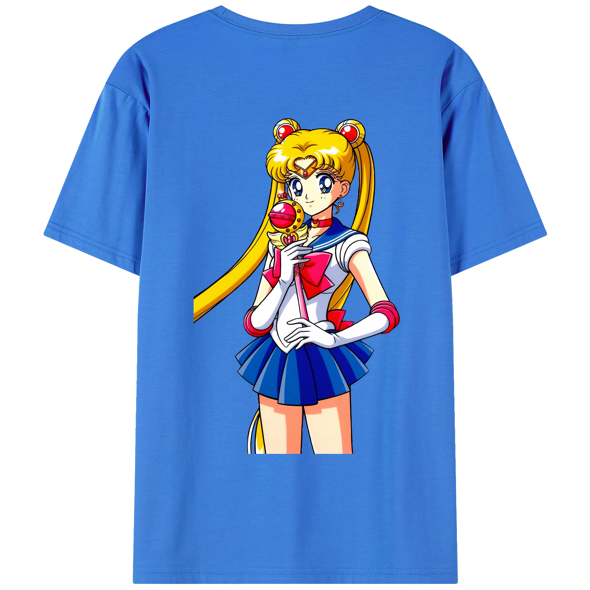 （画像用） 美少女戦士セーラームーン 月野 うさぎ つきの うさぎ Sailor Moon Tsukino Usagi 綿100％ メンズ半袖Tシャツ（バックプリント） 通気性