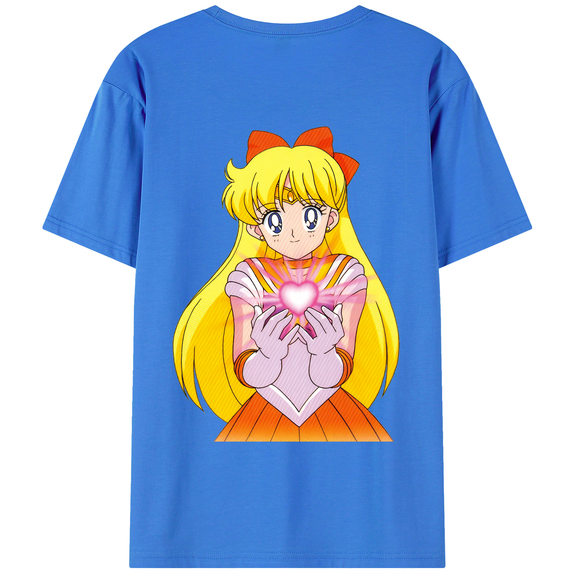 （画像用） 美少女戦士セーラームーン 愛野 美奈子 あいの みなこ Sailor Moon Aino Minako 綿100％ メンズ半袖Tシャツ（バックプリント） 通気性