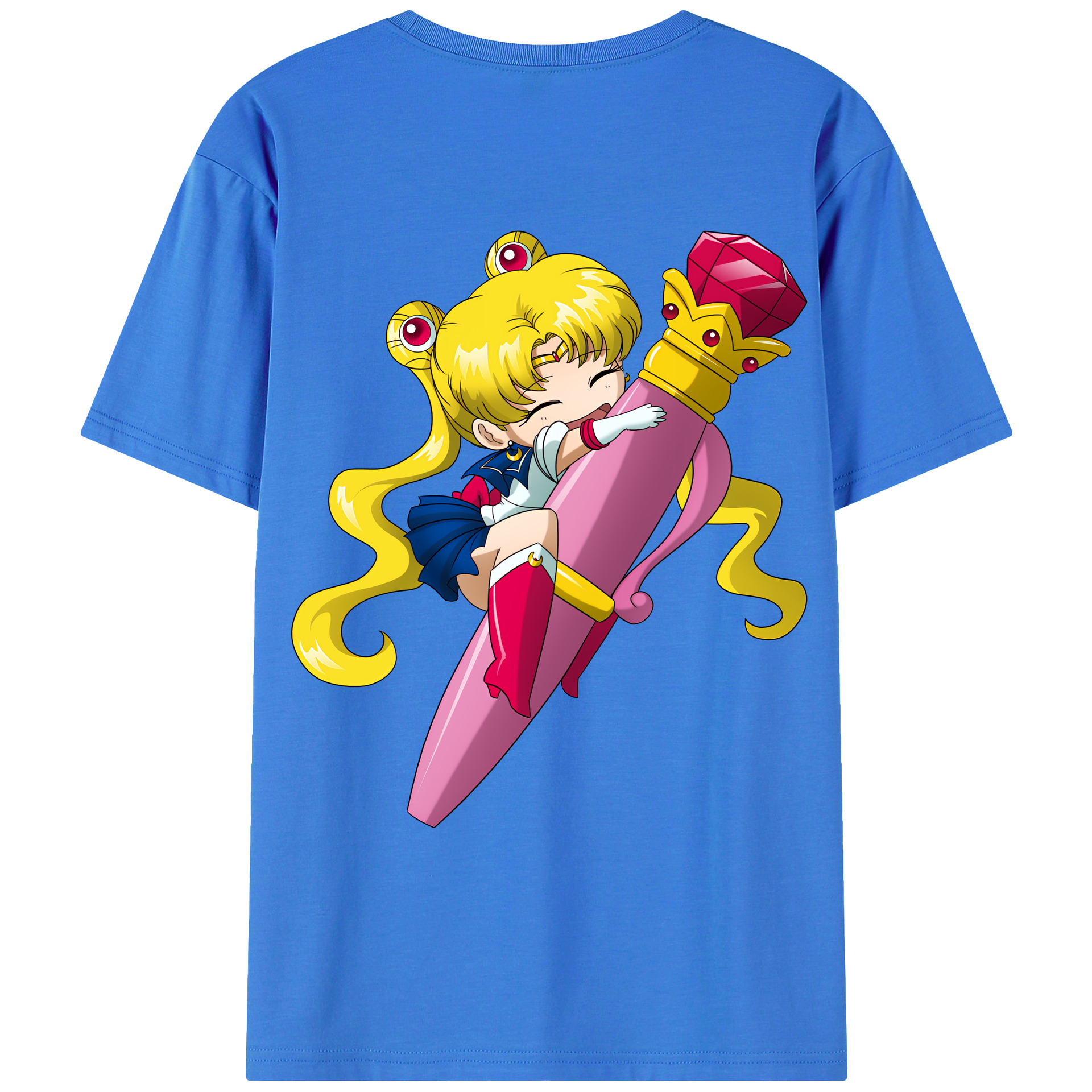（画像用） 美少女戦士セーラームーン 月野 うさぎ つきの うさぎ Sailor Moon Tsukino Usagi 綿100％ メンズ半袖Tシャツ（バックプリント） 通気性