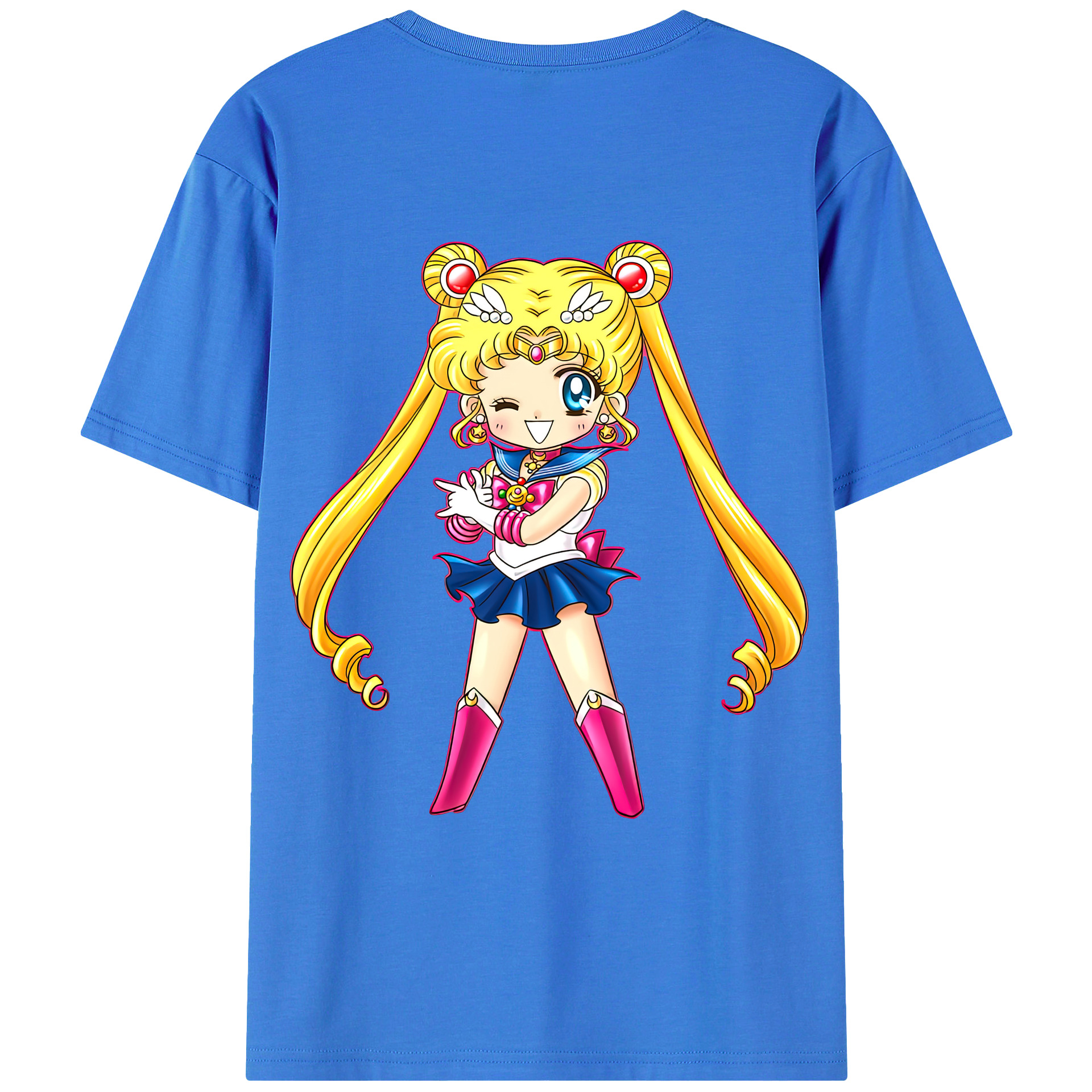 （画像用） 美少女戦士セーラームーン 月野 うさぎ つきの うさぎ Sailor Moon Tsukino Usagi 綿100％ メンズ半袖Tシャツ（バックプリント） 通気性