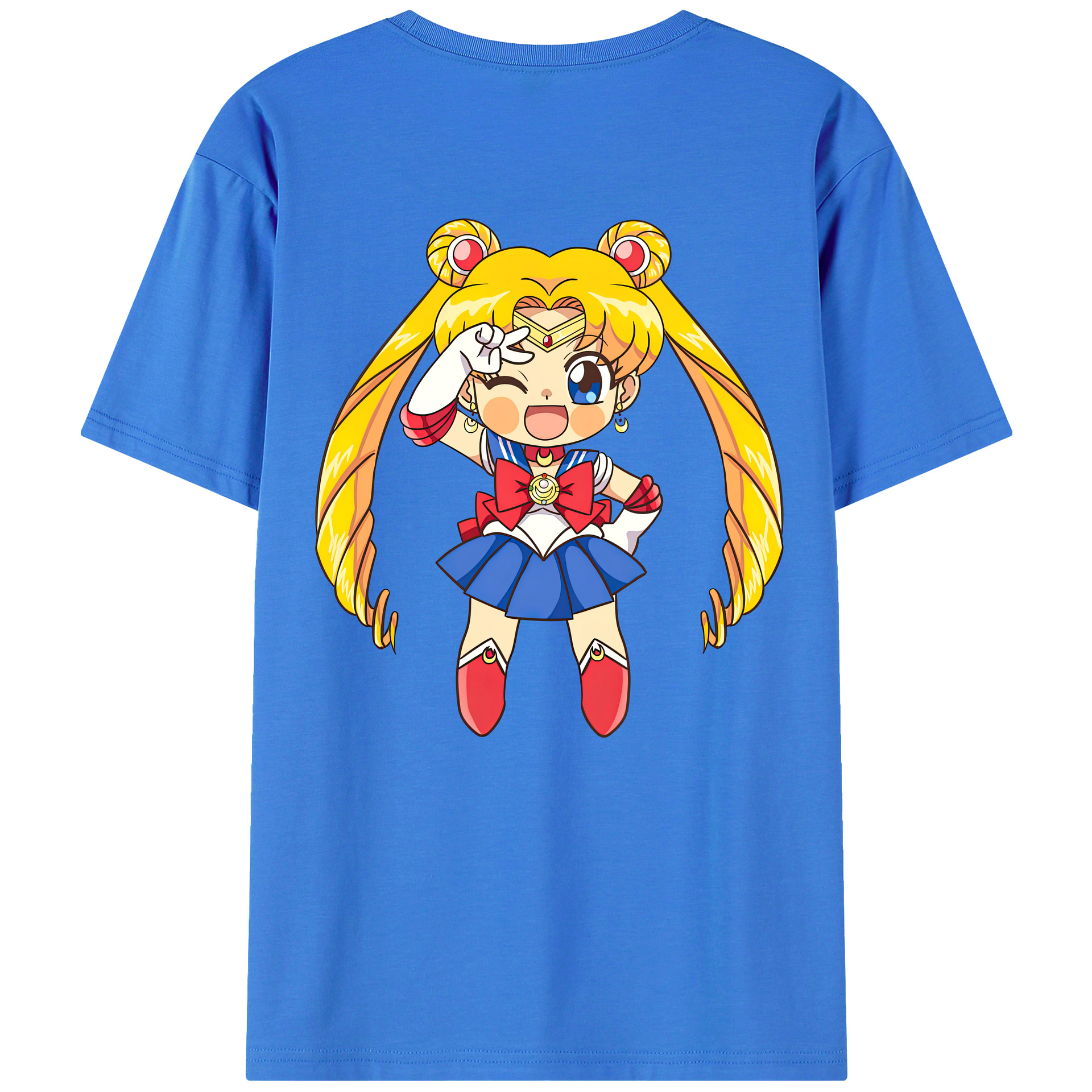 （画像用） 美少女戦士セーラームーン 月野 うさぎ つきの うさぎ Sailor Moon Tsukino Usagi 綿100％ メンズ半袖Tシャツ（バックプリント） 通気性