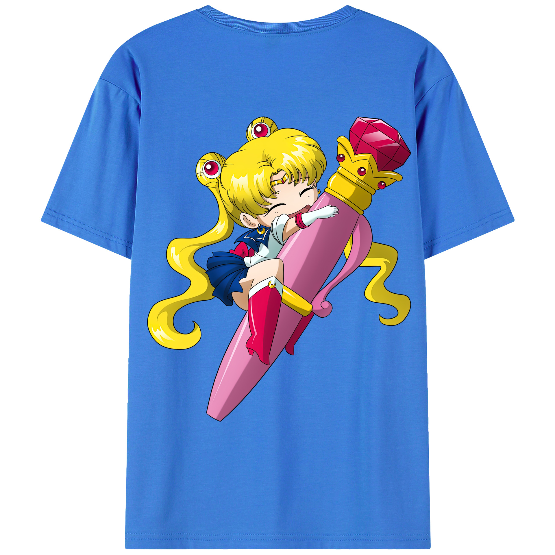 （画像用） 美少女戦士セーラームーン 月野 うさぎ つきの うさぎ Sailor Moon Tsukino Usagi 綿100％ メンズ半袖Tシャツ（バックプリント） 通気性