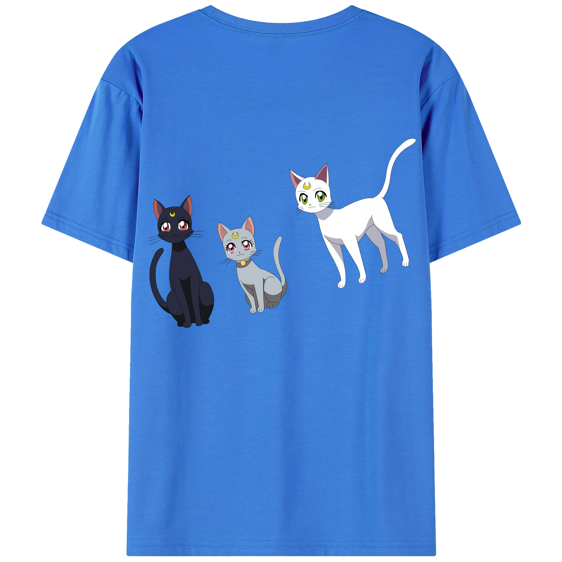 （画像用） 美少女戦士セーラームーン Sailor Moon 綿100％ メンズ半袖Tシャツ（バックプリント） 通気性