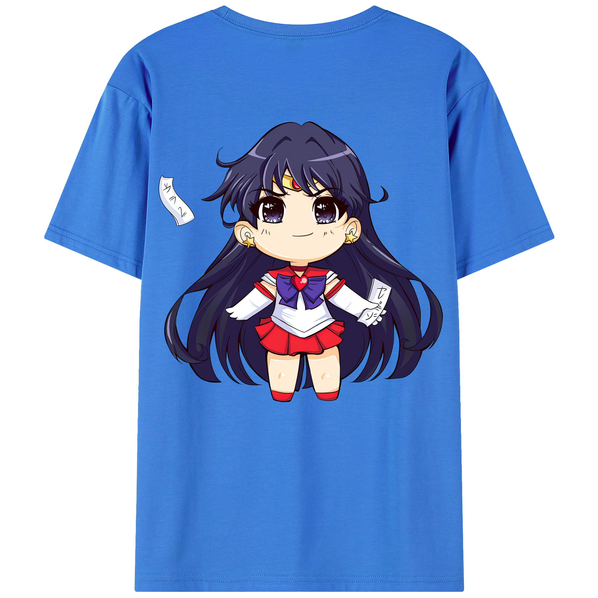 （画像用） 美少女戦士セーラームーン 火野レイ ひの レイ Sailor Moon Hino Rei （セーラーマーズ,Sailor Mars） 綿100％ メンズ半袖Tシャツ（バックプリント） 通気性