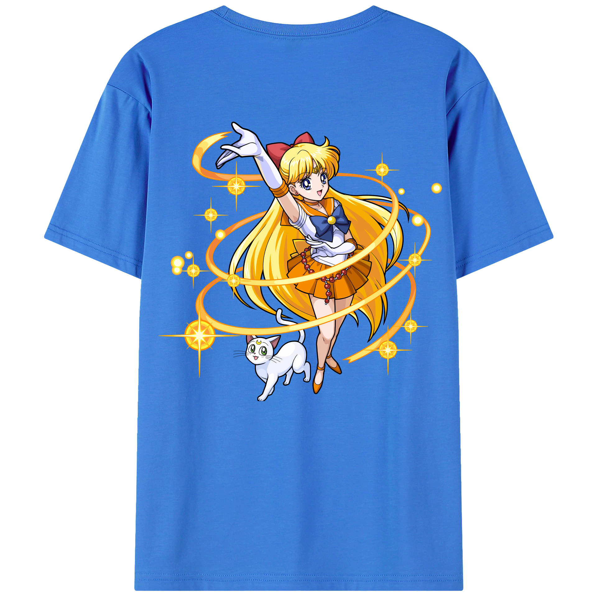 （画像用） 美少女戦士セーラームーン 愛野 美奈子 あいの みなこ Sailor Moon Aino Minako 綿100％ メンズ半袖Tシャツ（バックプリント） 通気性