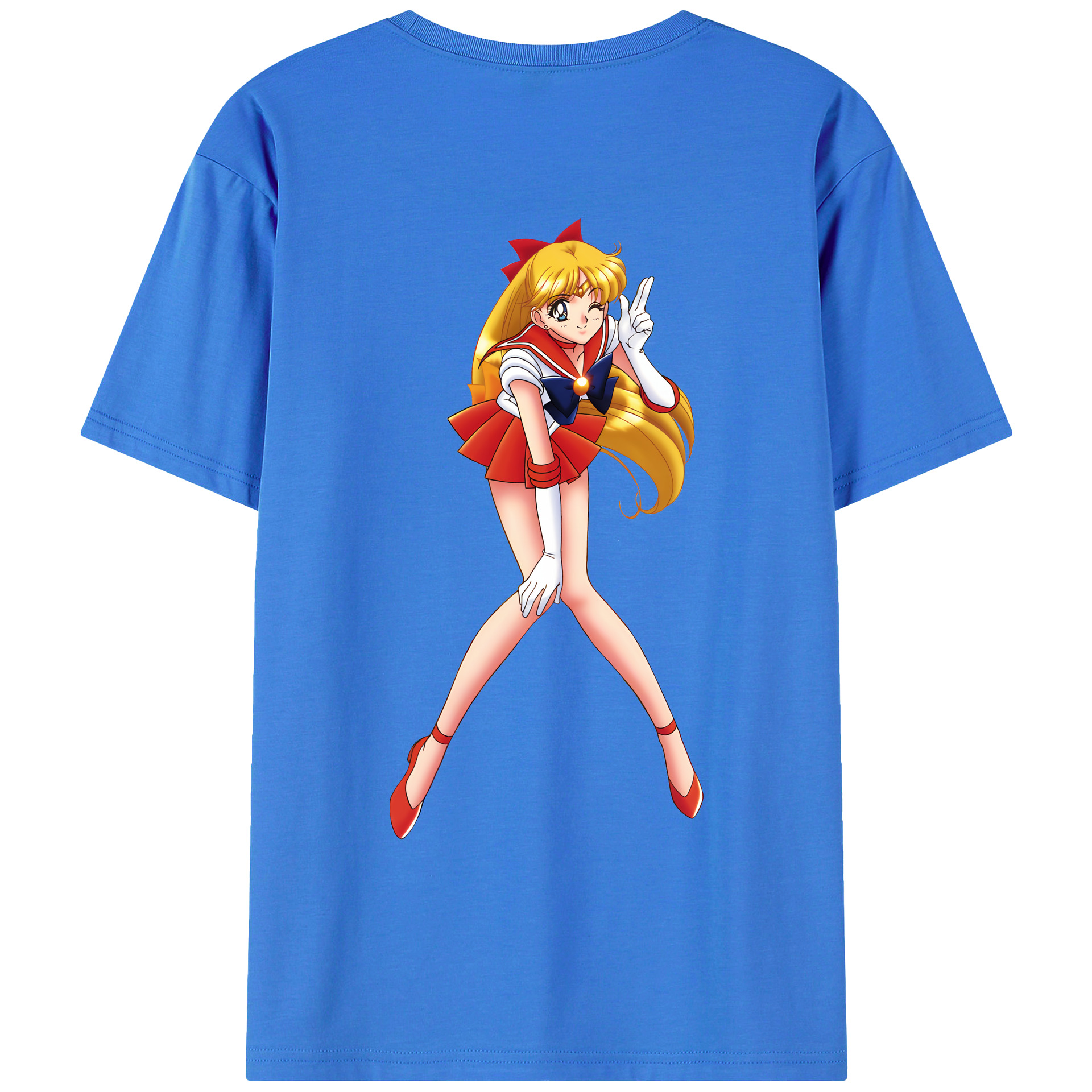 （画像用） 美少女戦士セーラームーン 愛野 美奈子 あいの みなこ Sailor Moon Aino Minako 綿100％ メンズ半袖Tシャツ（バックプリント） 通気性