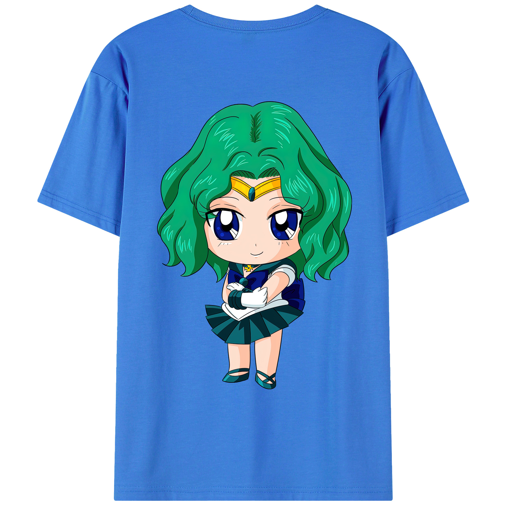 （画像用） 美少女戦士セーラームーン 海王 みちる（かいおう みちる） Sailor Moon Kaiou Michiru 綿100％ メンズ半袖Tシャツ（バックプリント） 通気性