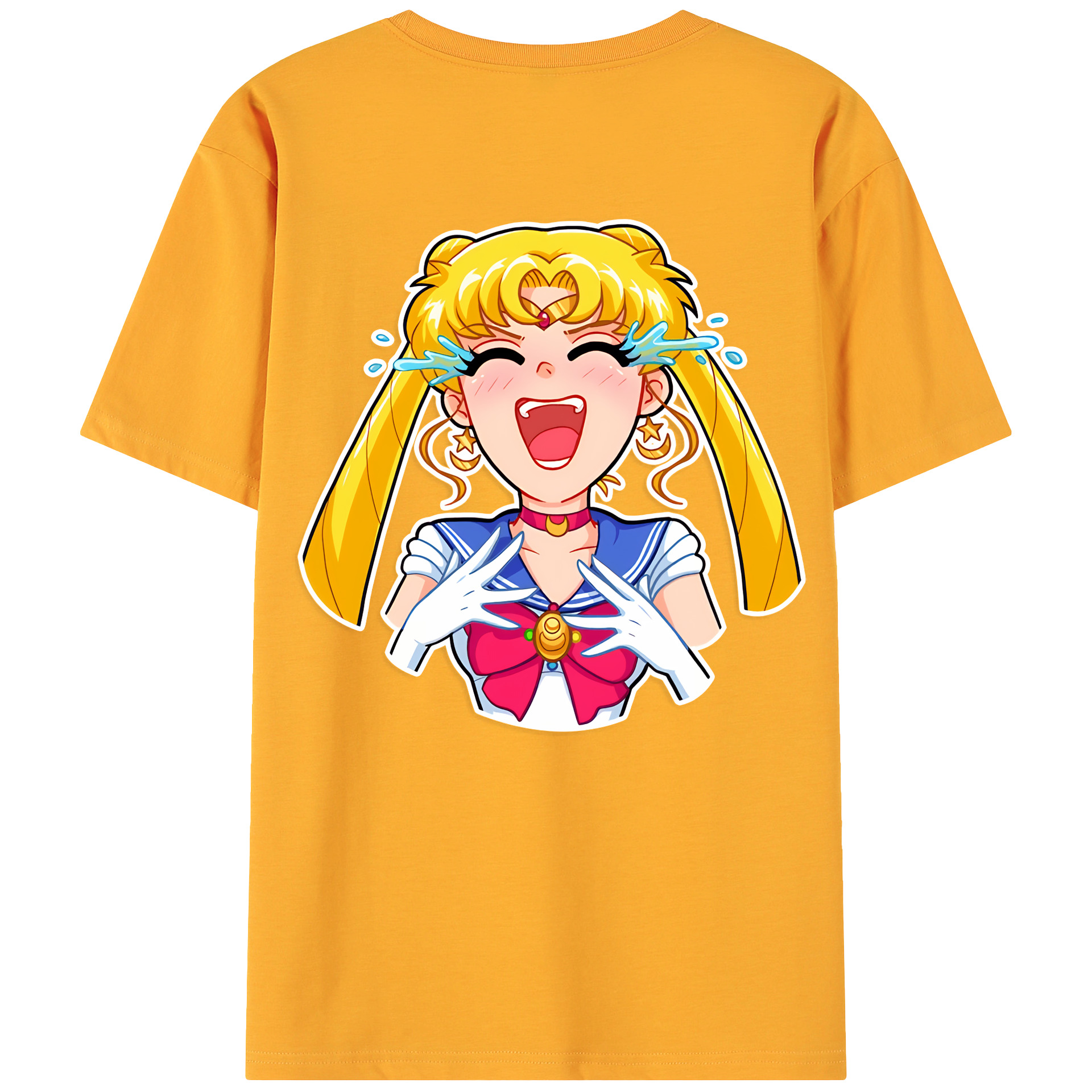 （画像用） 美少女戦士セーラームーン 月野 うさぎ つきの うさぎ Sailor Moon Tsukino Usagi 綿100％ メンズ半袖Tシャツ（バックプリント） 通気性