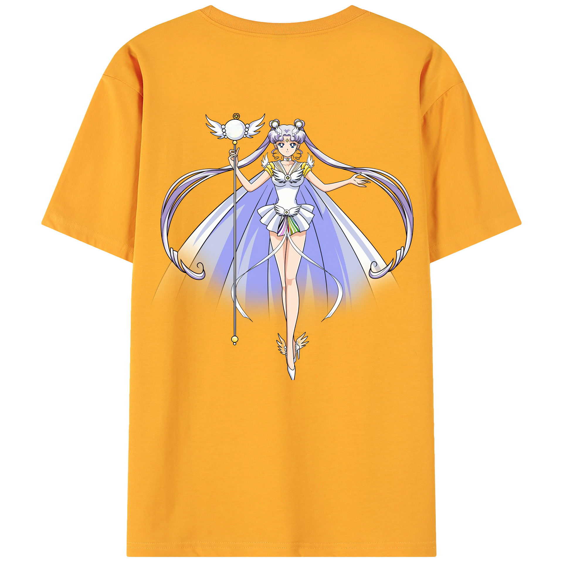 （画像用） 美少女戦士セーラームーン 月野 うさぎ つきの うさぎ Sailor Moon Tsukino Usagi 綿100％ メンズ半袖Tシャツ（バックプリント） 通気性