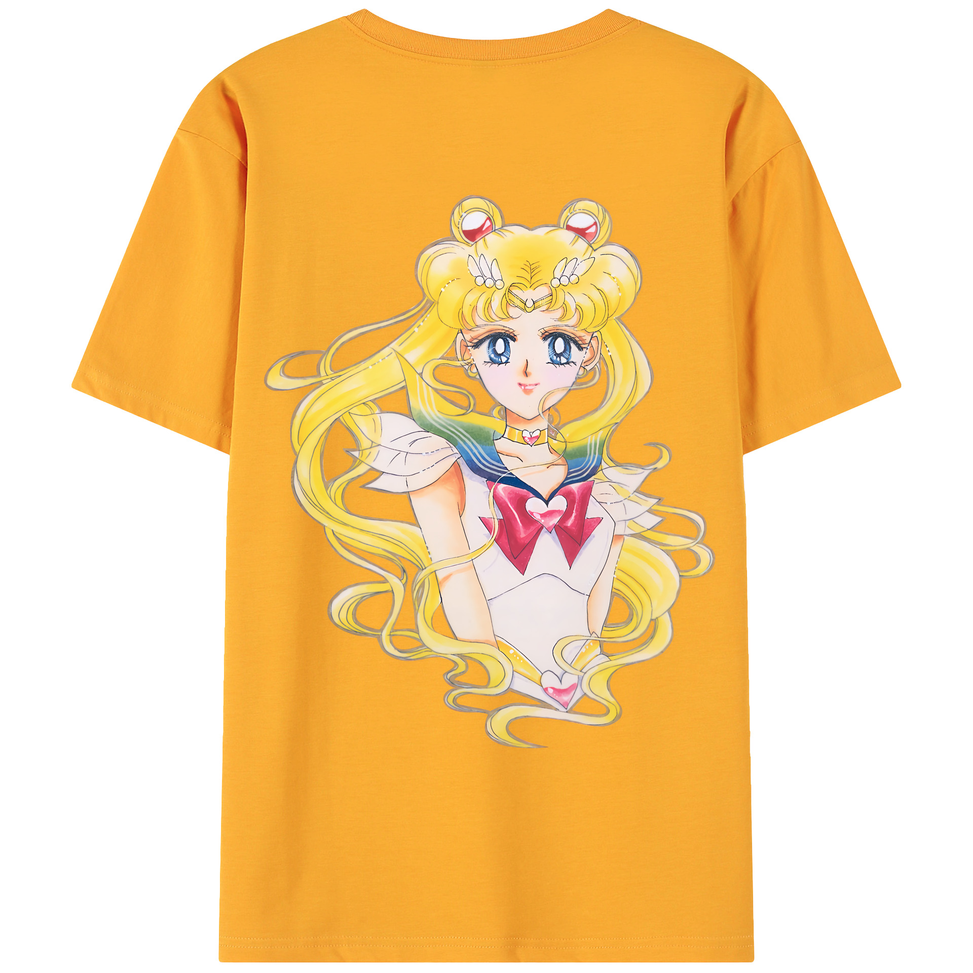 （画像用） 美少女戦士セーラームーン 月野 うさぎ つきの うさぎ Sailor Moon Tsukino Usagi 綿100％ メンズ半袖Tシャツ（バックプリント） 通気性