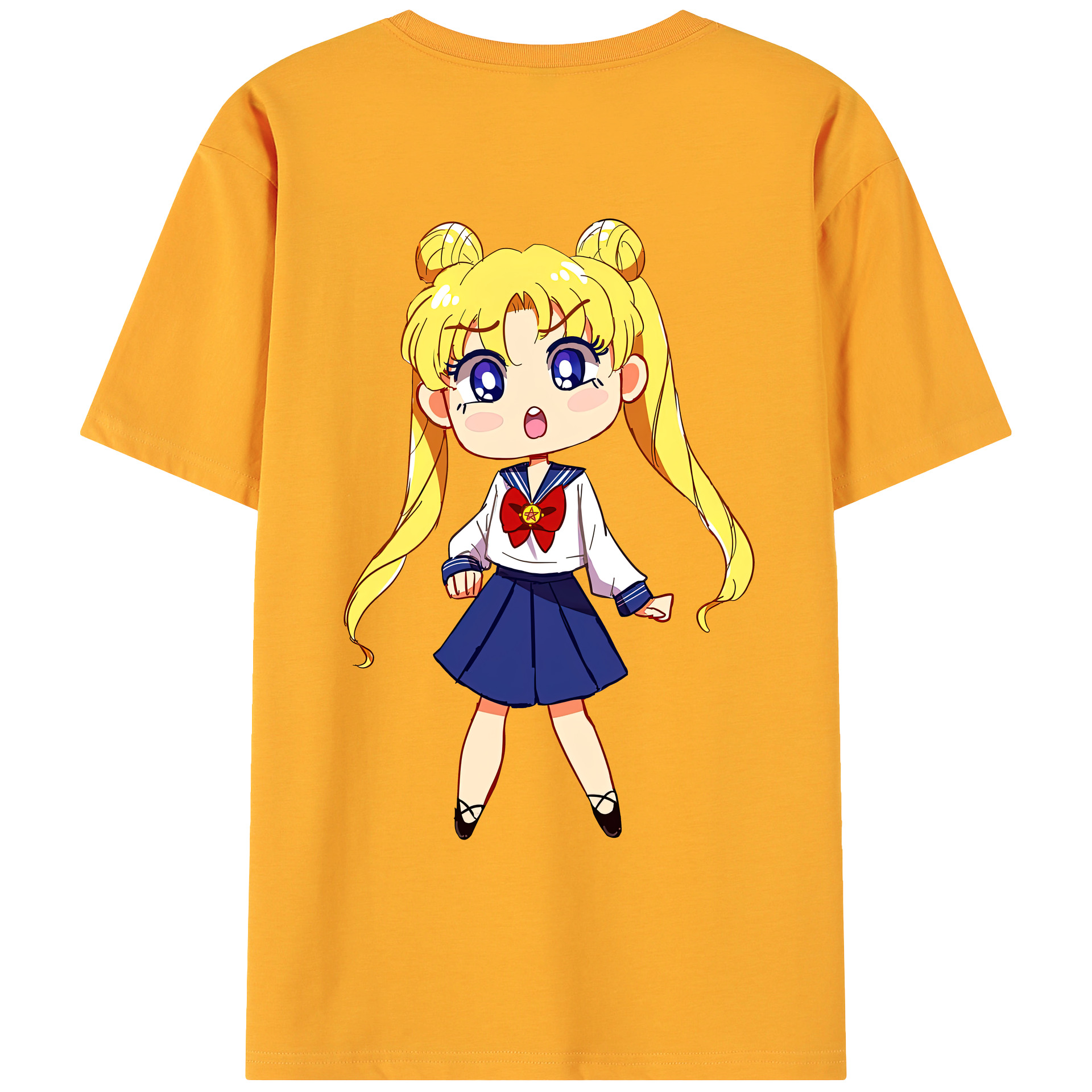 （画像用） 美少女戦士セーラームーン 愛野 美奈子 あいの みなこ Sailor Moon Aino Minako 綿100％ メンズ半袖Tシャツ（バックプリント） 通気性