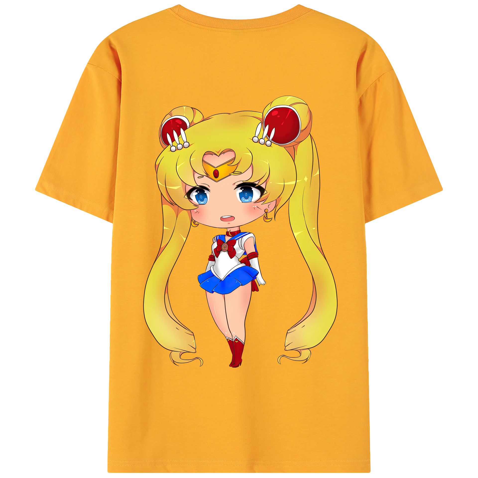 （画像用） 美少女戦士セーラームーン 月野 うさぎ つきの うさぎ Sailor Moon Tsukino Usagi 綿100％ メンズ半袖Tシャツ（バックプリント） 通気性