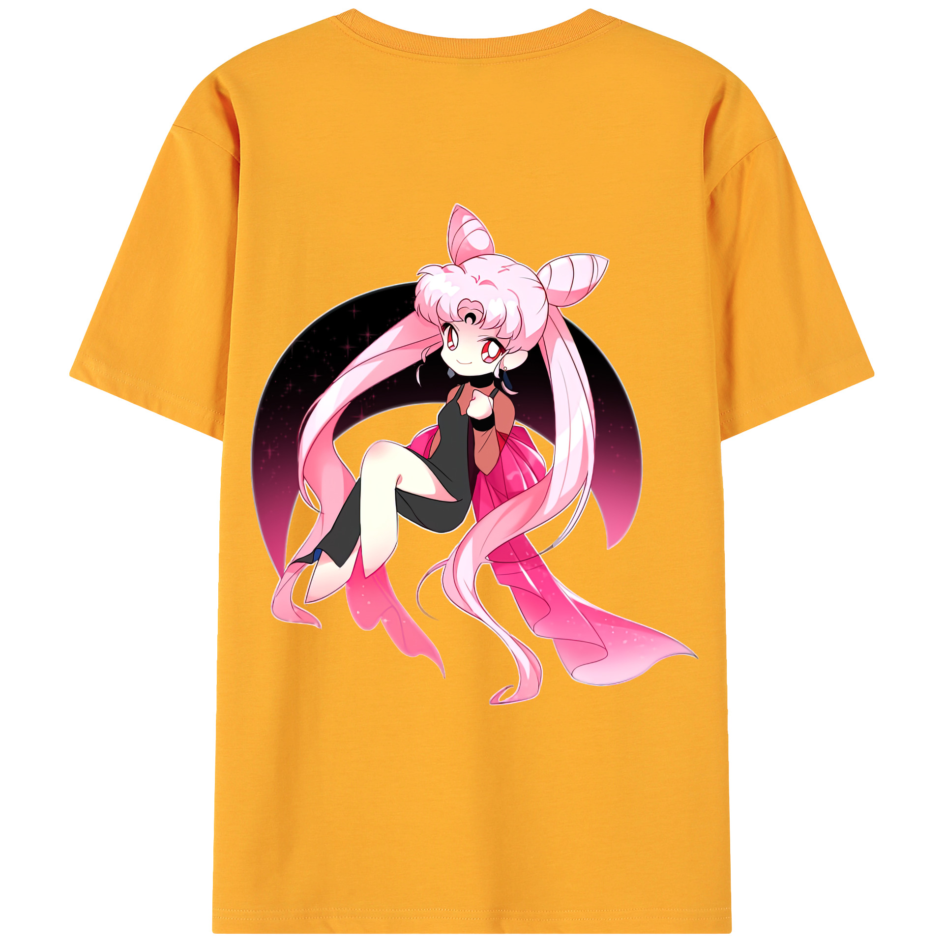 （画像用） 美少女戦士セーラームーン ちびうさ Sailor Moon Chibiusa Tsukino Usagi Small Lady Serenity 綿100％ メンズ半袖Tシャツ（バックプリント） 通気性