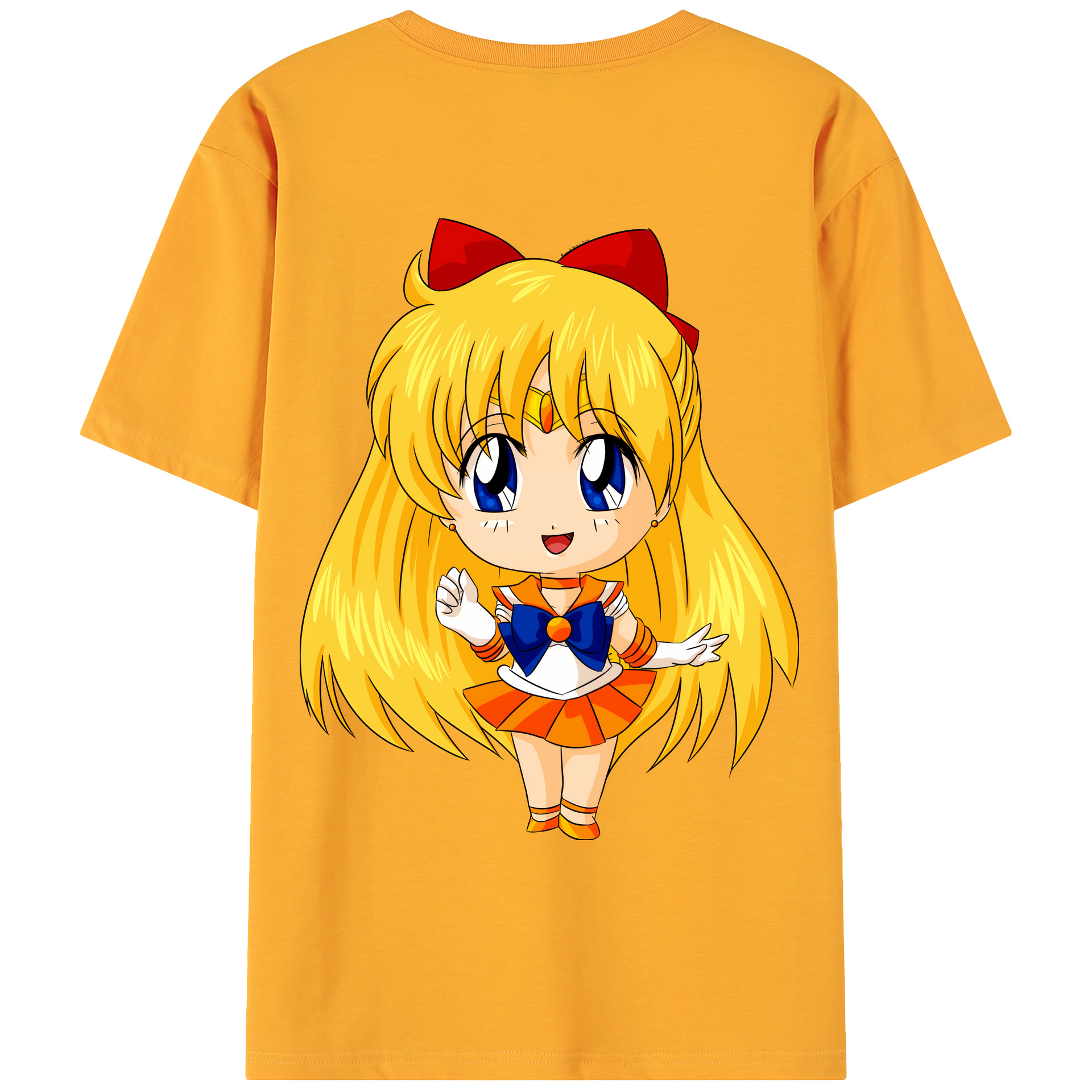 （画像用） 美少女戦士セーラームーン 愛野 美奈子 あいの みなこ Sailor Moon Aino Minako 綿100％ メンズ半袖Tシャツ（バックプリント） 通気性