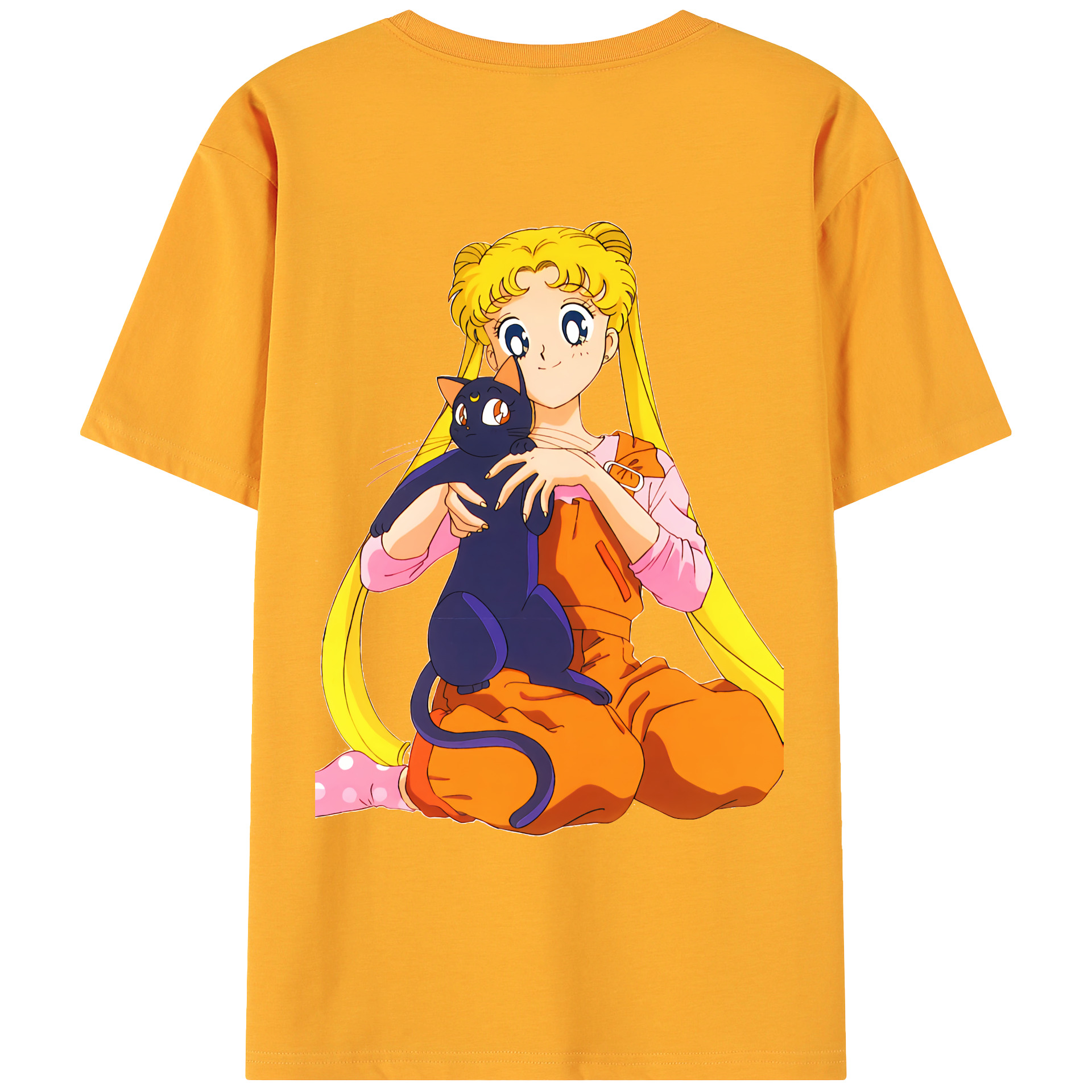 （画像用） 美少女戦士セーラームーン 愛野 美奈子 あいの みなこ Sailor Moon Aino Minako 綿100％ メンズ半袖Tシャツ（バックプリント） 通気性