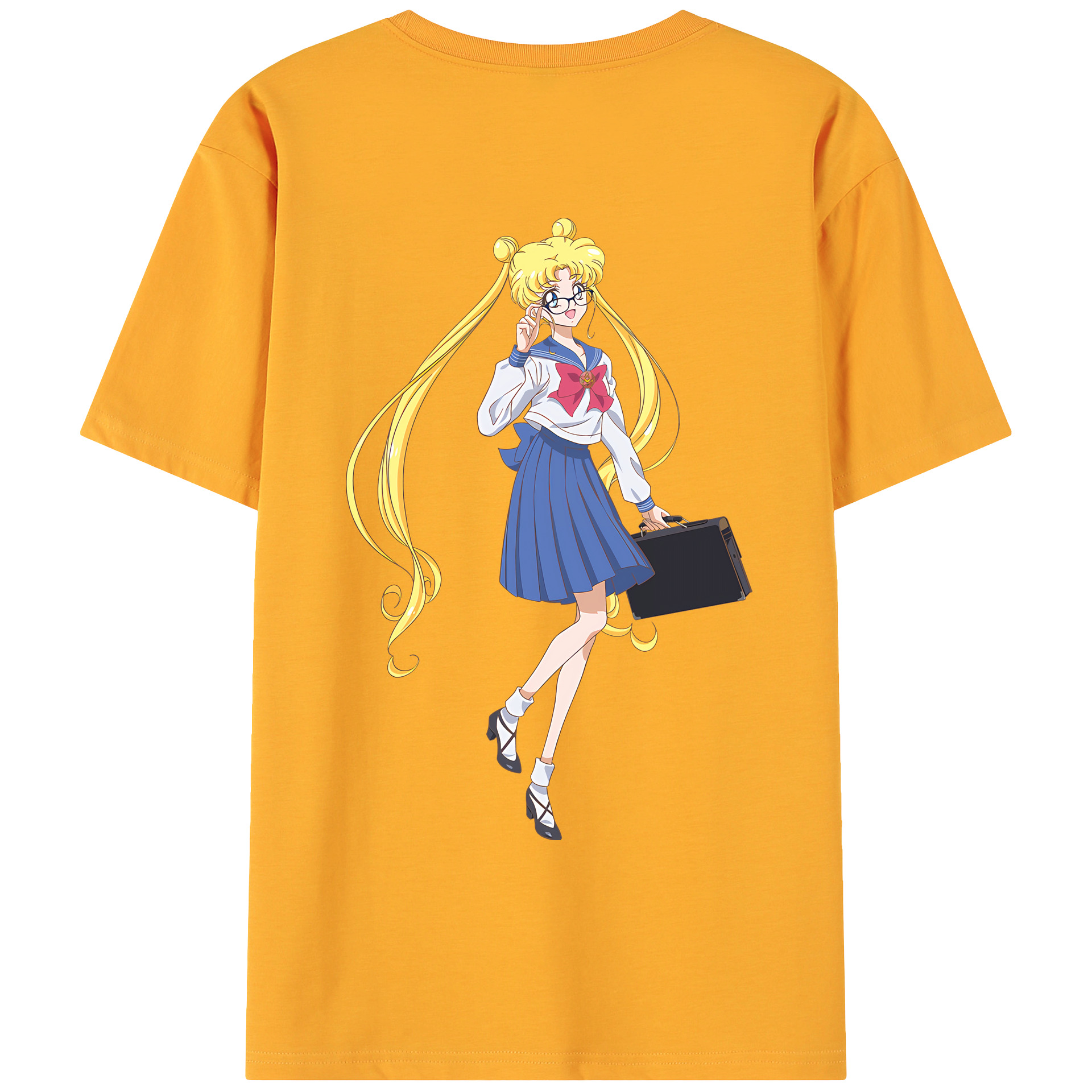 （画像用） 美少女戦士セーラームーン 愛野 美奈子 あいの みなこ Sailor Moon Aino Minako 綿100％ メンズ半袖Tシャツ（バックプリント） 通気性