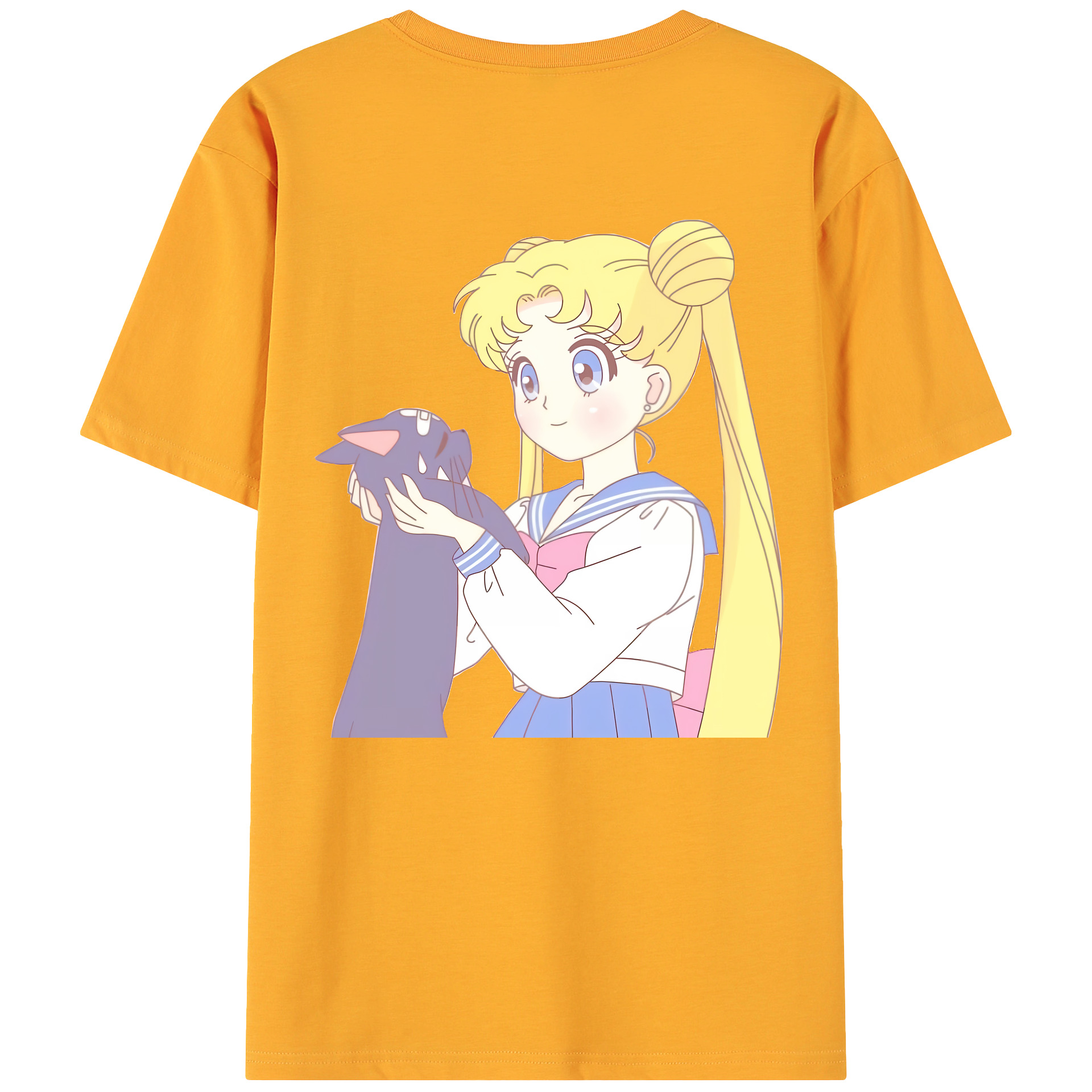 （画像用） 美少女戦士セーラームーン 愛野 美奈子 あいの みなこ Sailor Moon Aino Minako 綿100％ メンズ半袖Tシャツ（バックプリント） 通気性