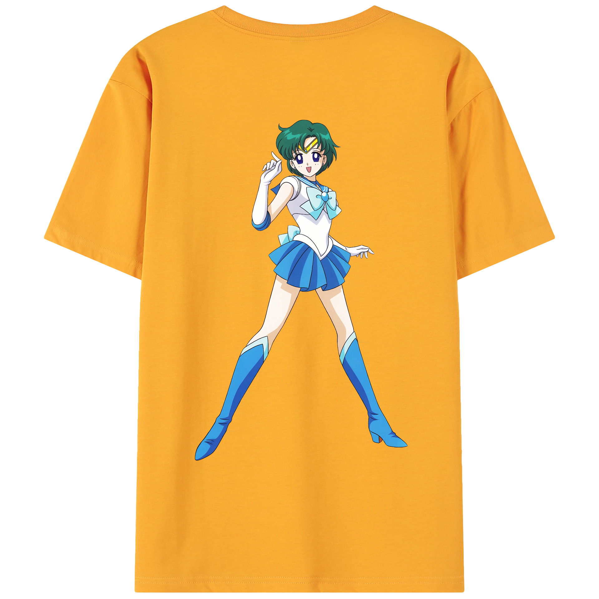 （画像用） 美少女戦士セーラームーン 海王 みちる（かいおう みちる） Sailor Moon Kaiou Michiru 綿100％ メンズ半袖Tシャツ（バックプリント） 通気性