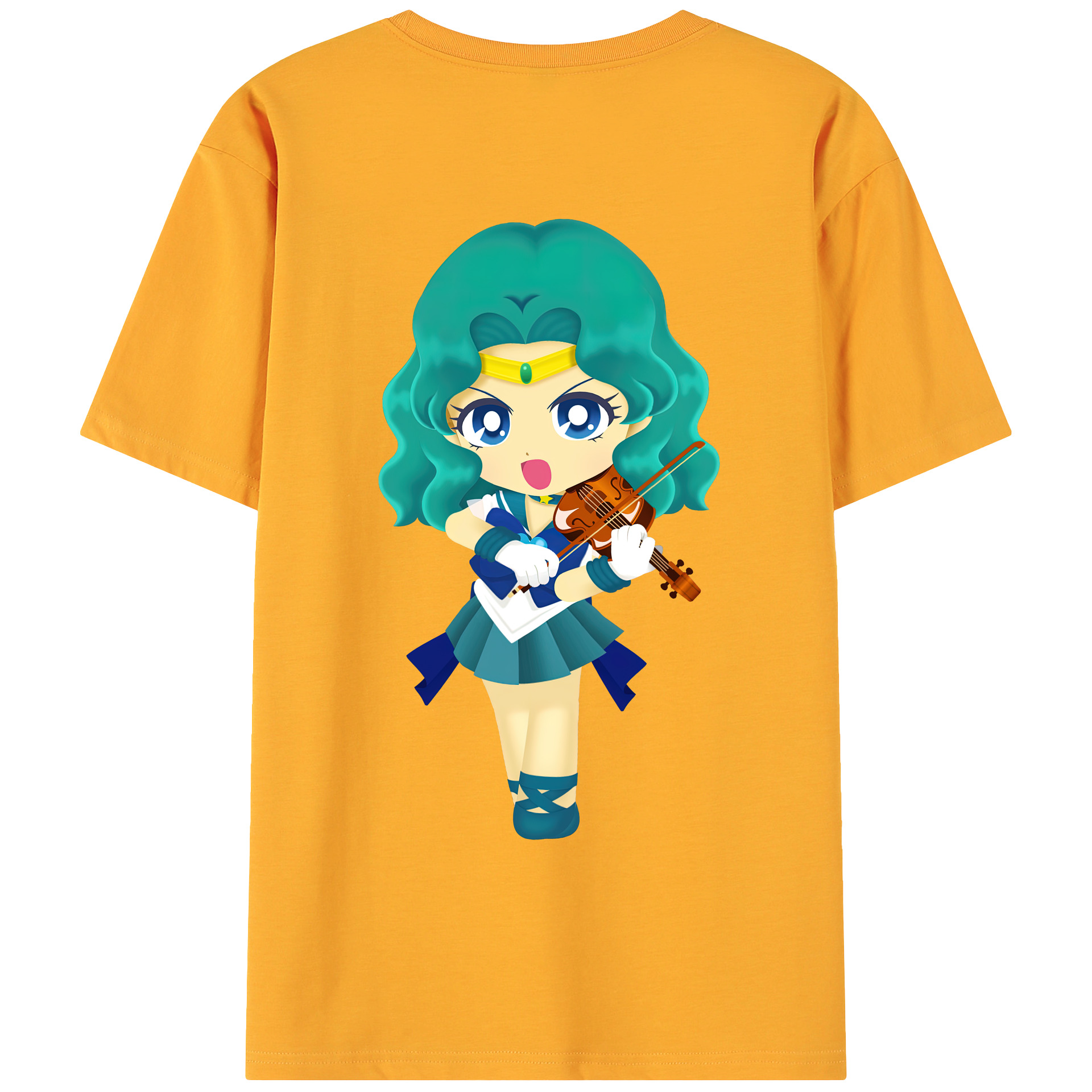 （画像用） 美少女戦士セーラームーン 海王 みちる（かいおう みちる） Sailor Moon Kaiou Michiru 綿100％ メンズ半袖Tシャツ（バックプリント） 通気性