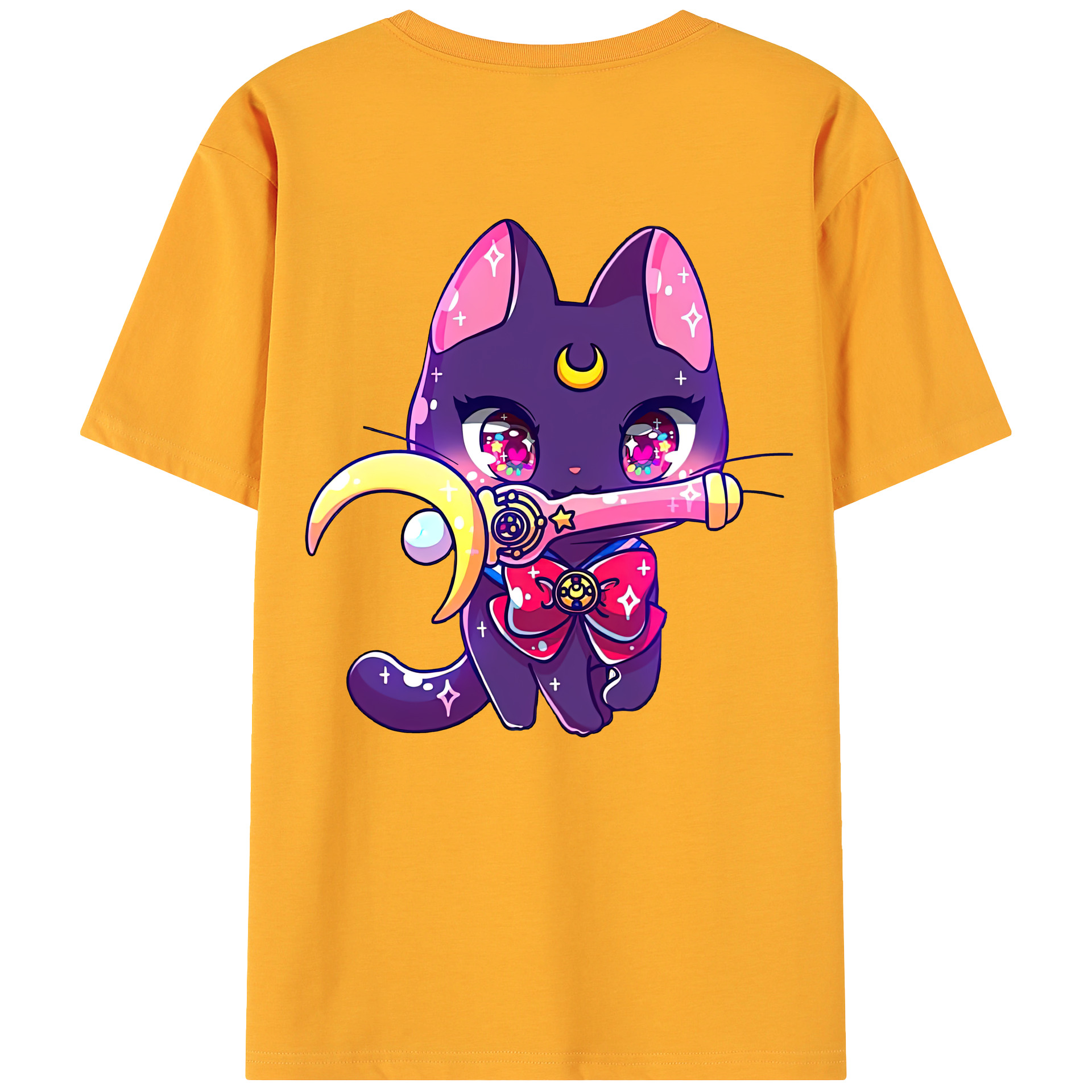 （画像用） 美少女戦士セーラームーン Sailor Moon 綿100％ メンズ半袖Tシャツ（バックプリント） 通気性