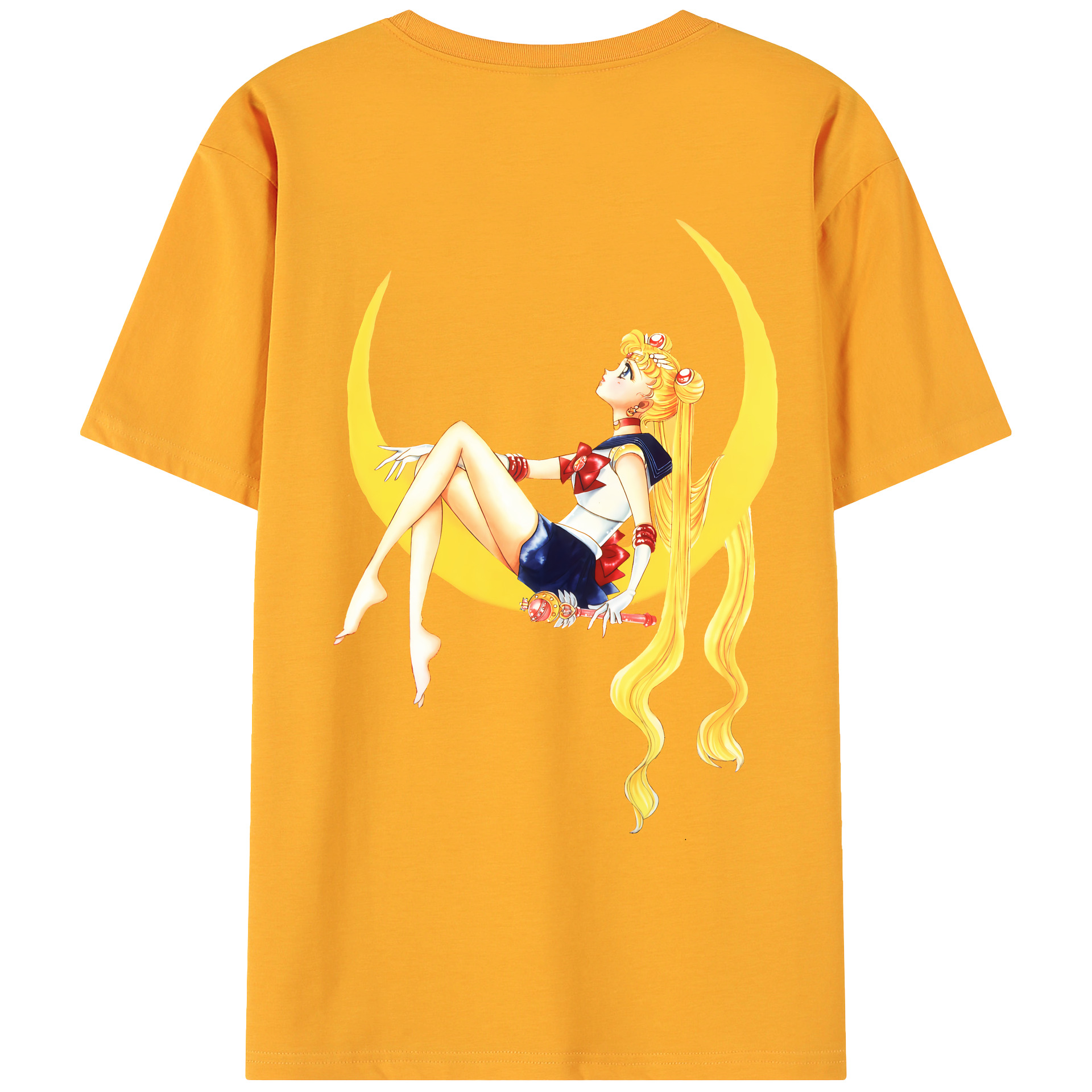 （画像用） 美少女戦士セーラームーン 月野 うさぎ つきの うさぎ Sailor Moon Tsukino Usagi 綿100％ メンズ半袖Tシャツ（バックプリント） 通気性