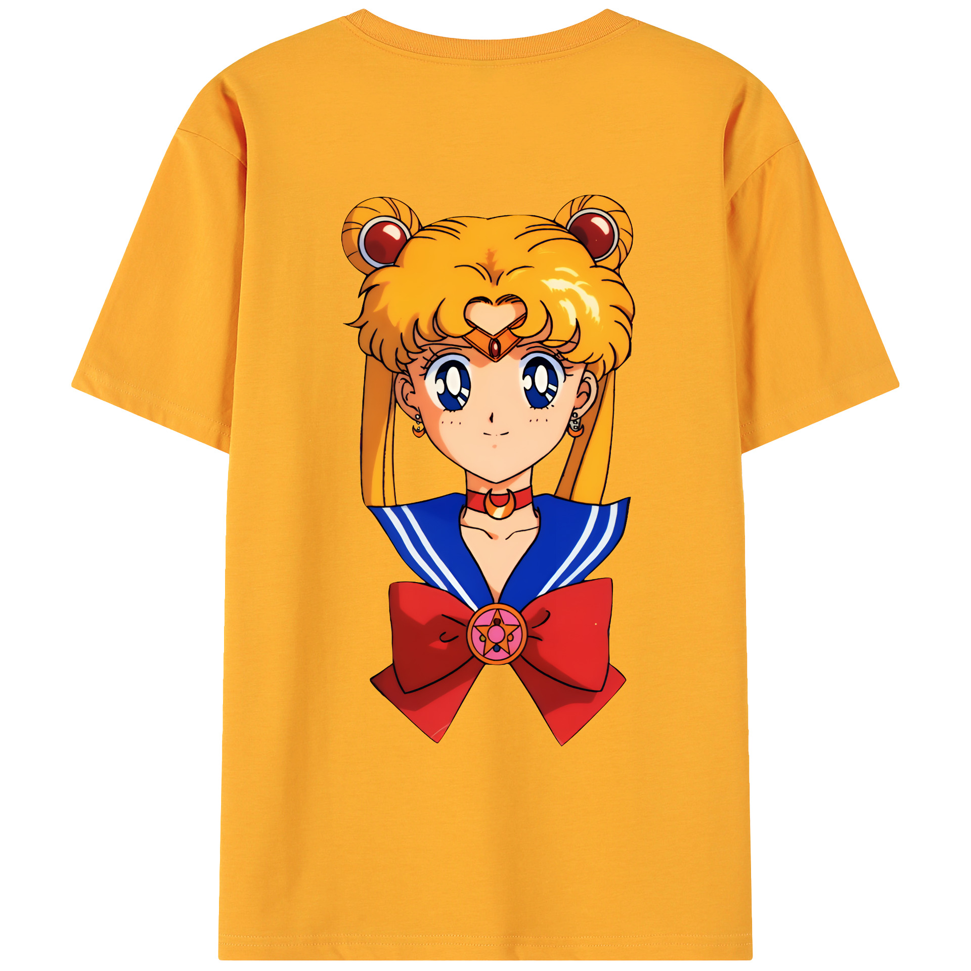 （画像用） 美少女戦士セーラームーン 月野 うさぎ つきの うさぎ Sailor Moon Tsukino Usagi 綿100％ メンズ半袖Tシャツ（バックプリント） 通気性
