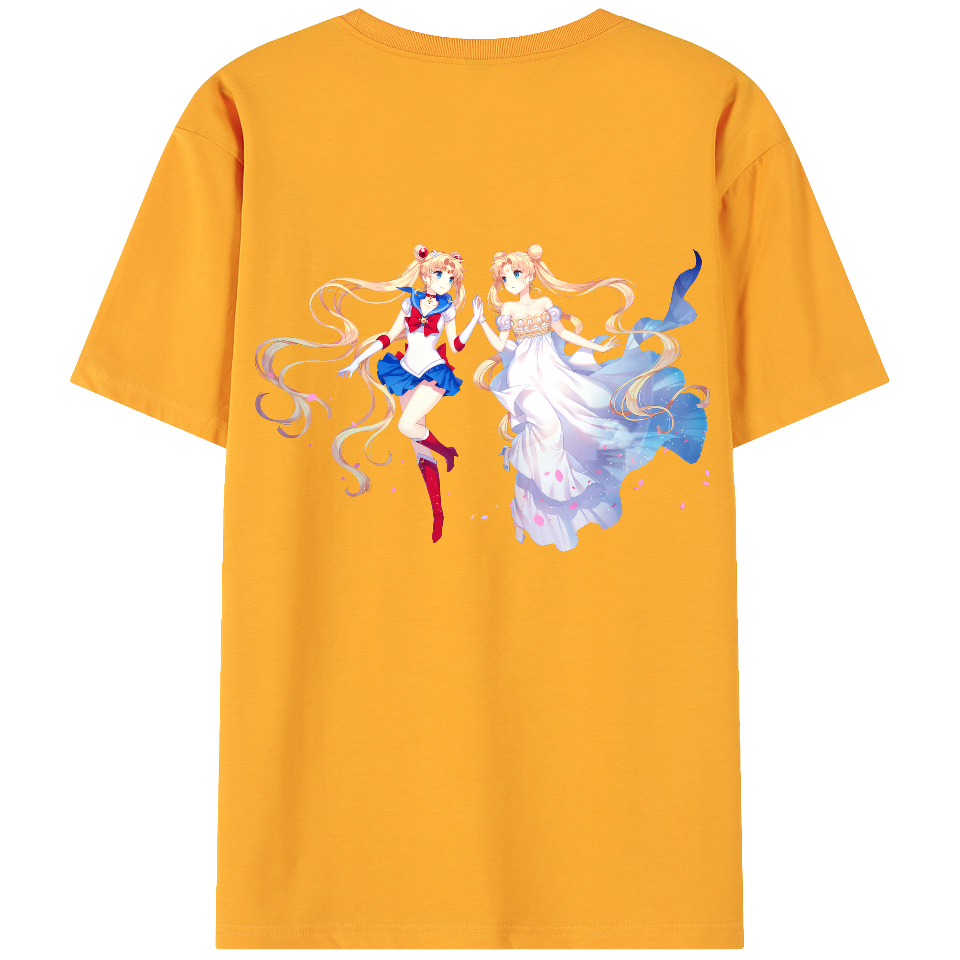 （画像用） 美少女戦士セーラームーン 月野 うさぎ つきの うさぎ Sailor Moon Tsukino Usagi 綿100％ メンズ半袖Tシャツ（バックプリント） 通気性