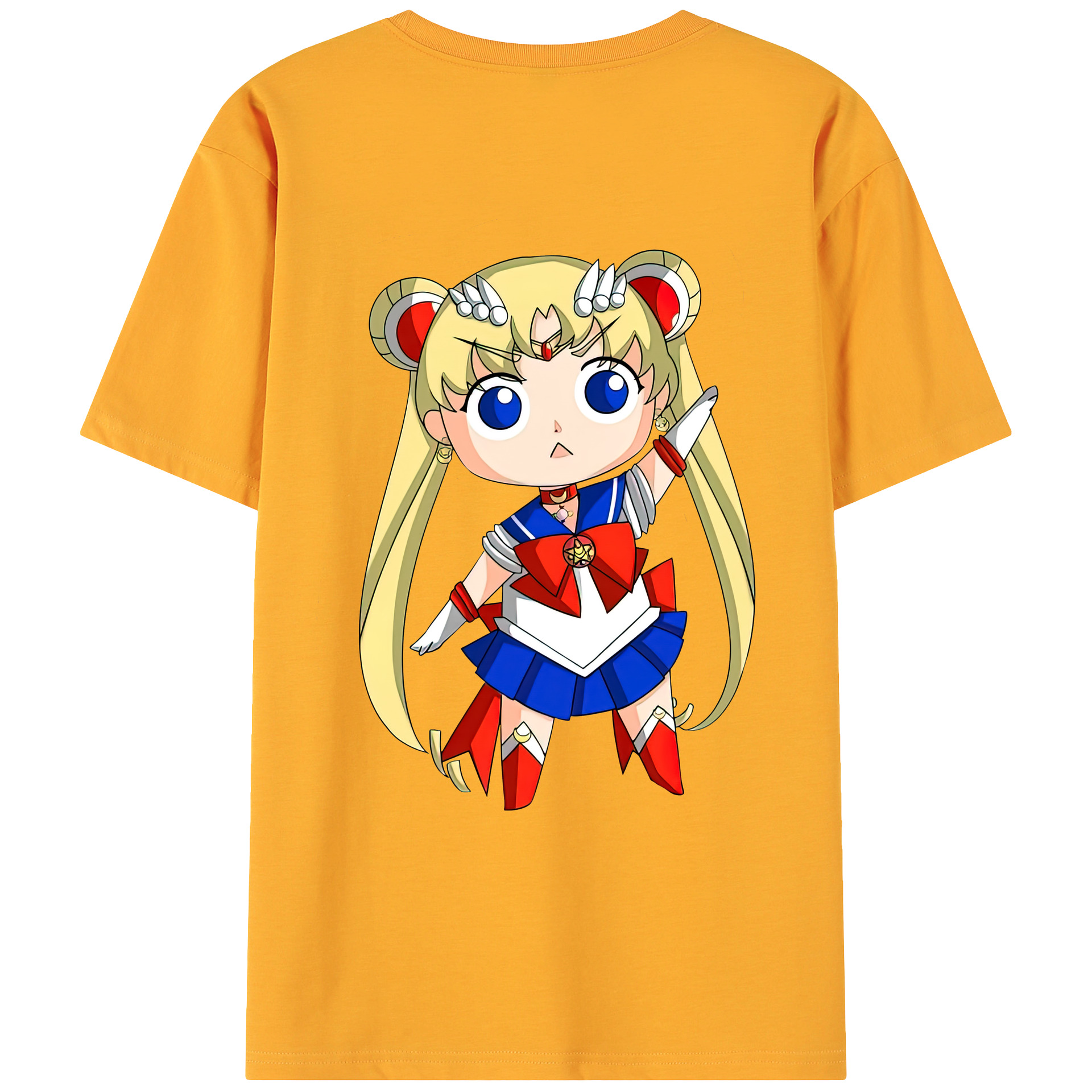 （画像用） 美少女戦士セーラームーン 月野 うさぎ つきの うさぎ Sailor Moon Tsukino Usagi 綿100％ メンズ半袖Tシャツ（バックプリント） 通気性