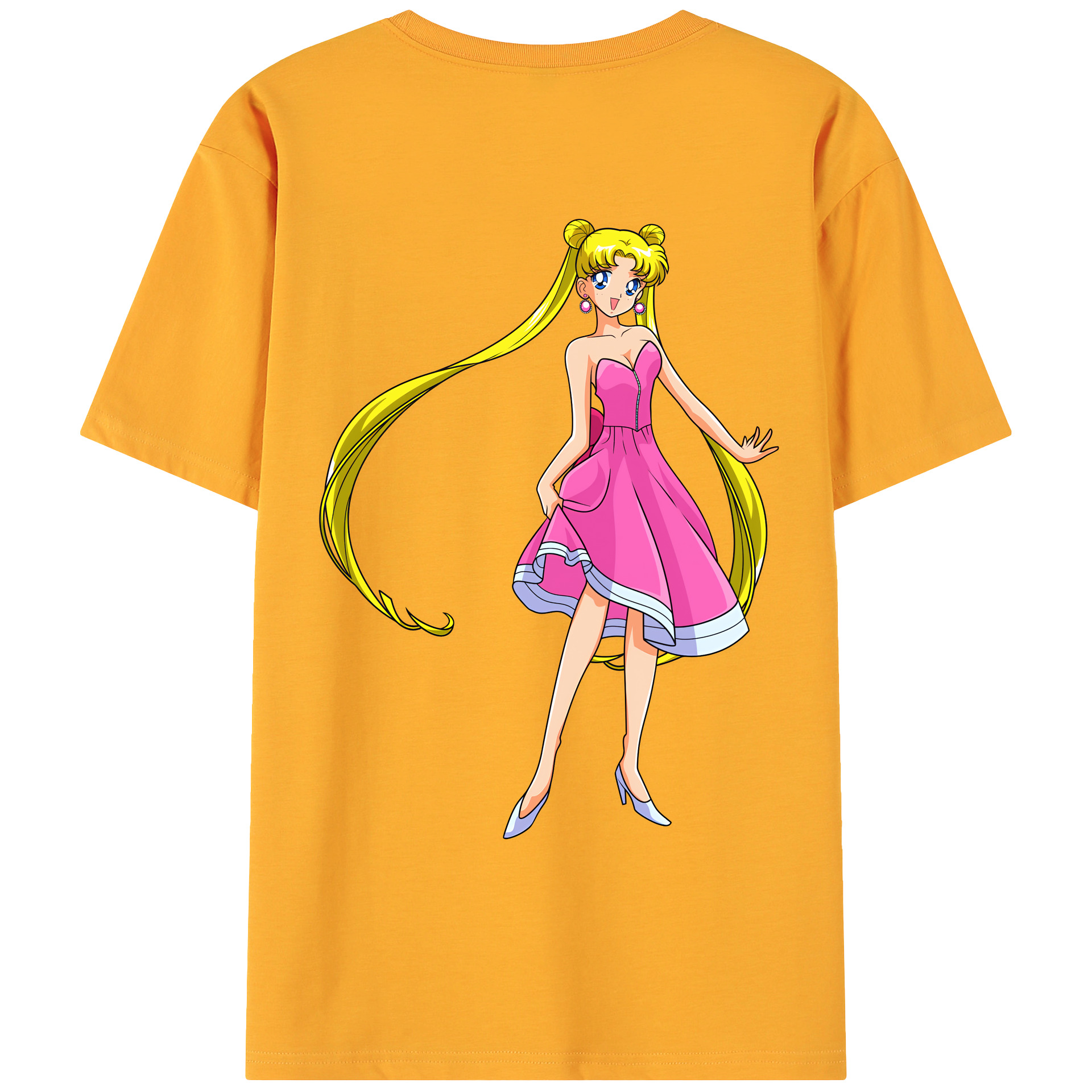 （画像用） 美少女戦士セーラームーン 愛野 美奈子 あいの みなこ Sailor Moon Aino Minako 綿100％ メンズ半袖Tシャツ（バックプリント） 通気性