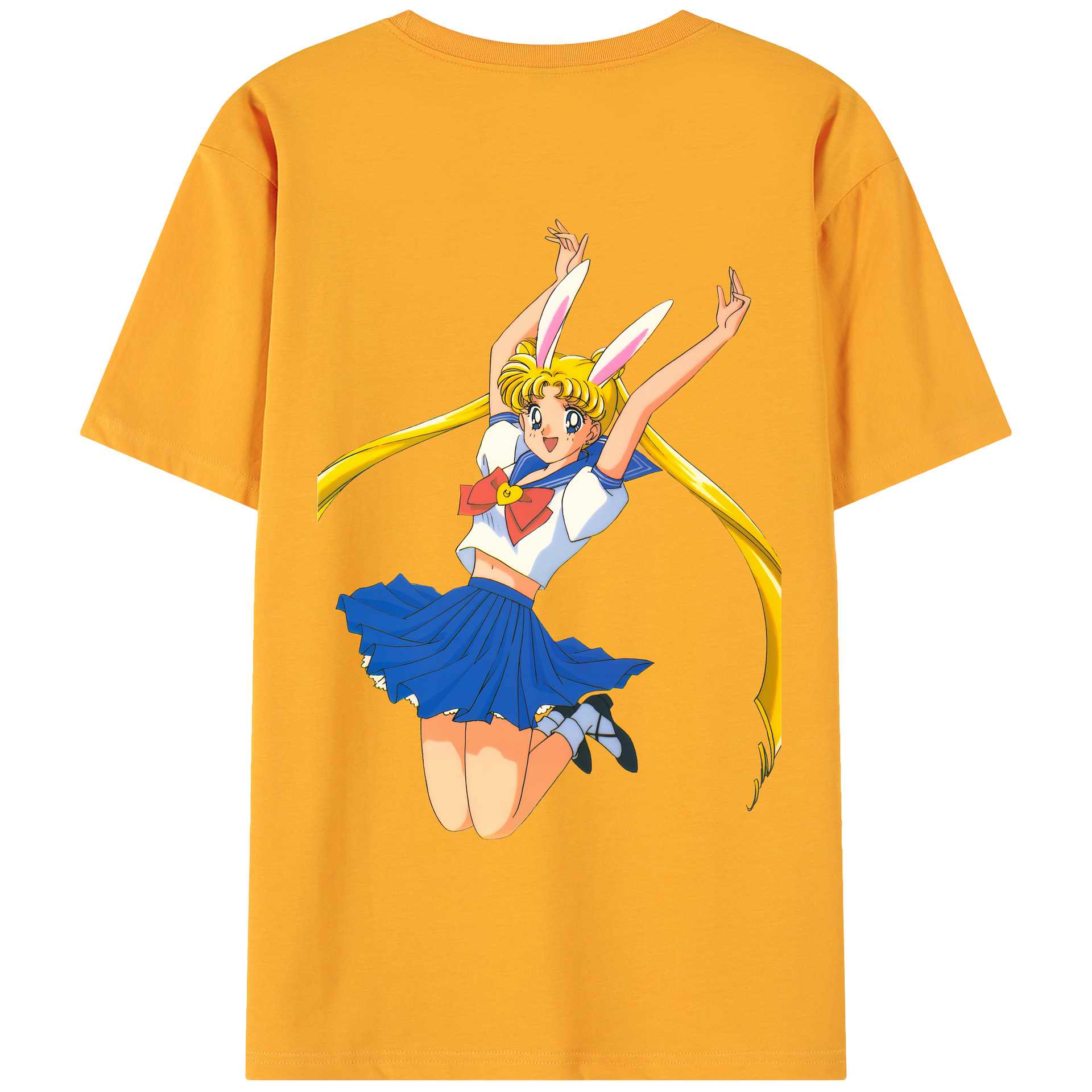 （画像用） 美少女戦士セーラームーン 愛野 美奈子 あいの みなこ Sailor Moon Aino Minako 綿100％ メンズ半袖Tシャツ（バックプリント） 通気性