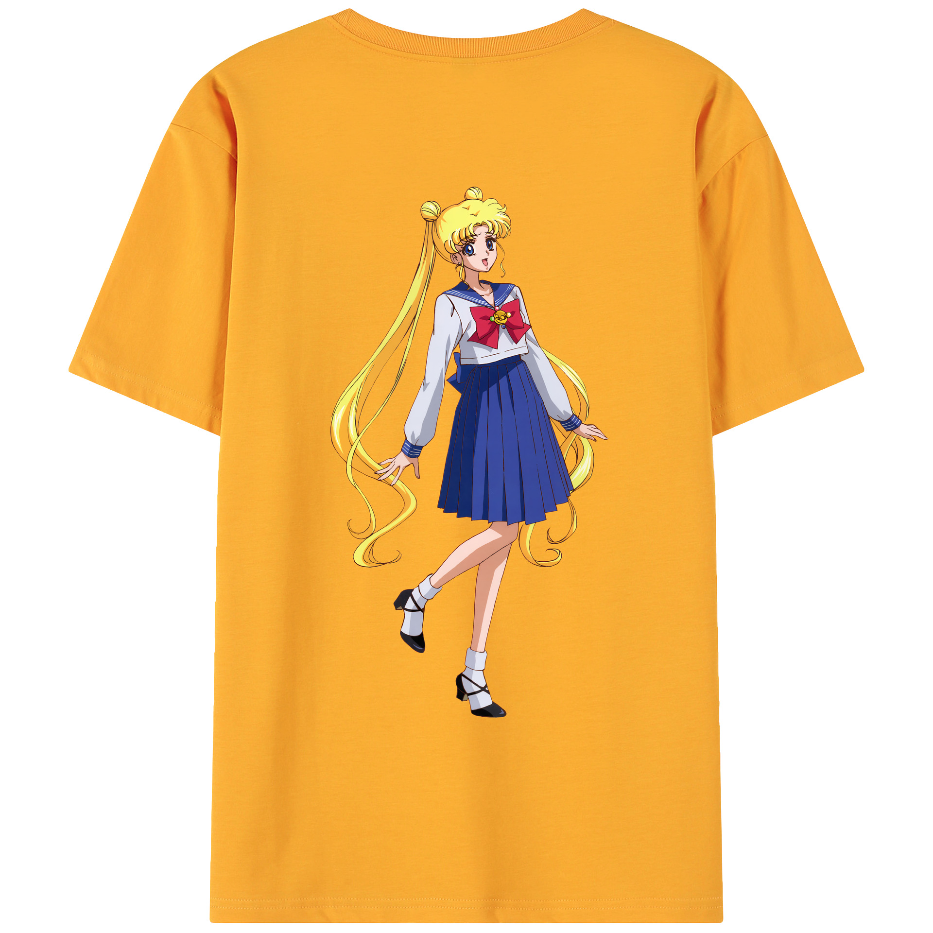 （画像用） 美少女戦士セーラームーン 愛野 美奈子 あいの みなこ Sailor Moon Aino Minako 綿100％ メンズ半袖Tシャツ（バックプリント） 通気性