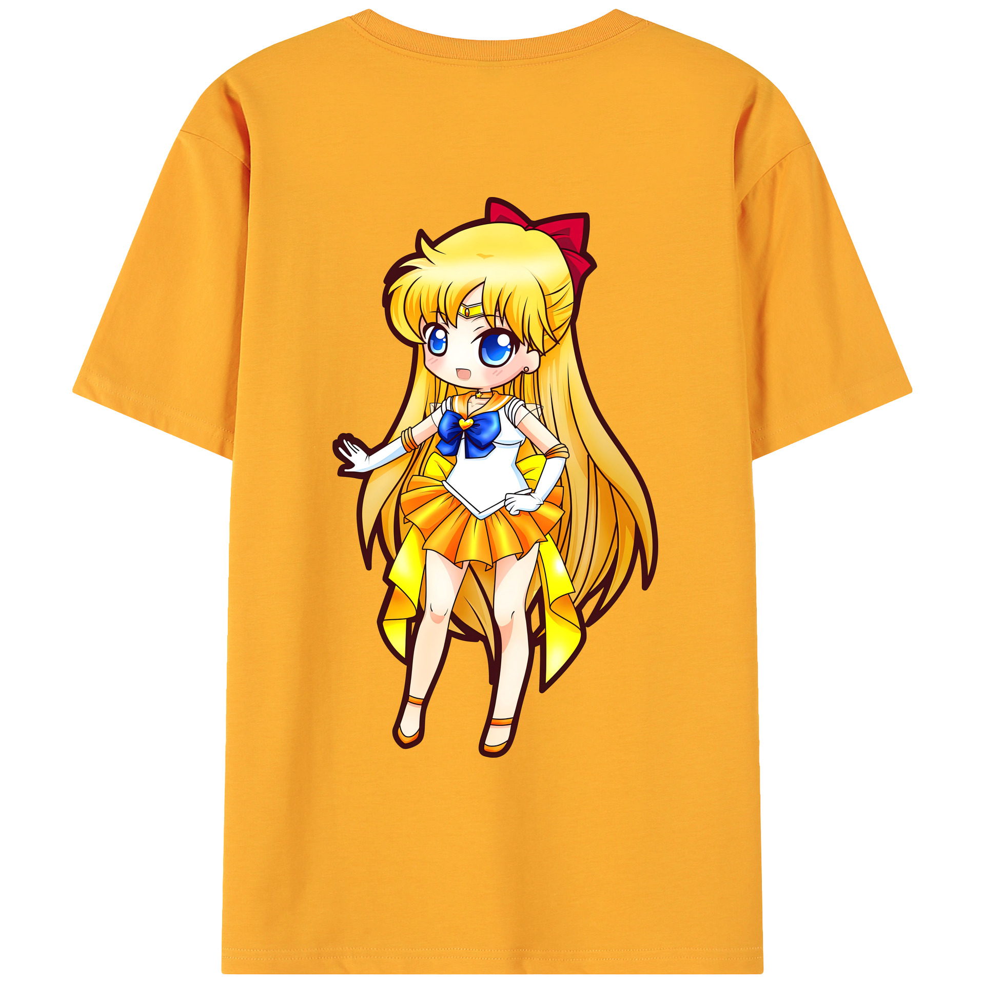 （画像用） 美少女戦士セーラームーン 愛野 美奈子 あいの みなこ Sailor Moon Aino Minako 綿100％ メンズ半袖Tシャツ（バックプリント） 通気性