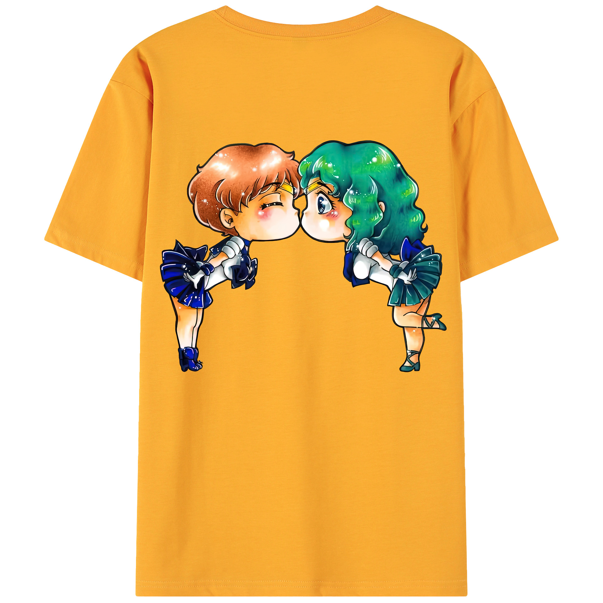 （画像用） 美少女戦士セーラームーン 天王はるか Sailor Moon Tenoh Haruka 綿100％ メンズ半袖Tシャツ（バックプリント） 通気性