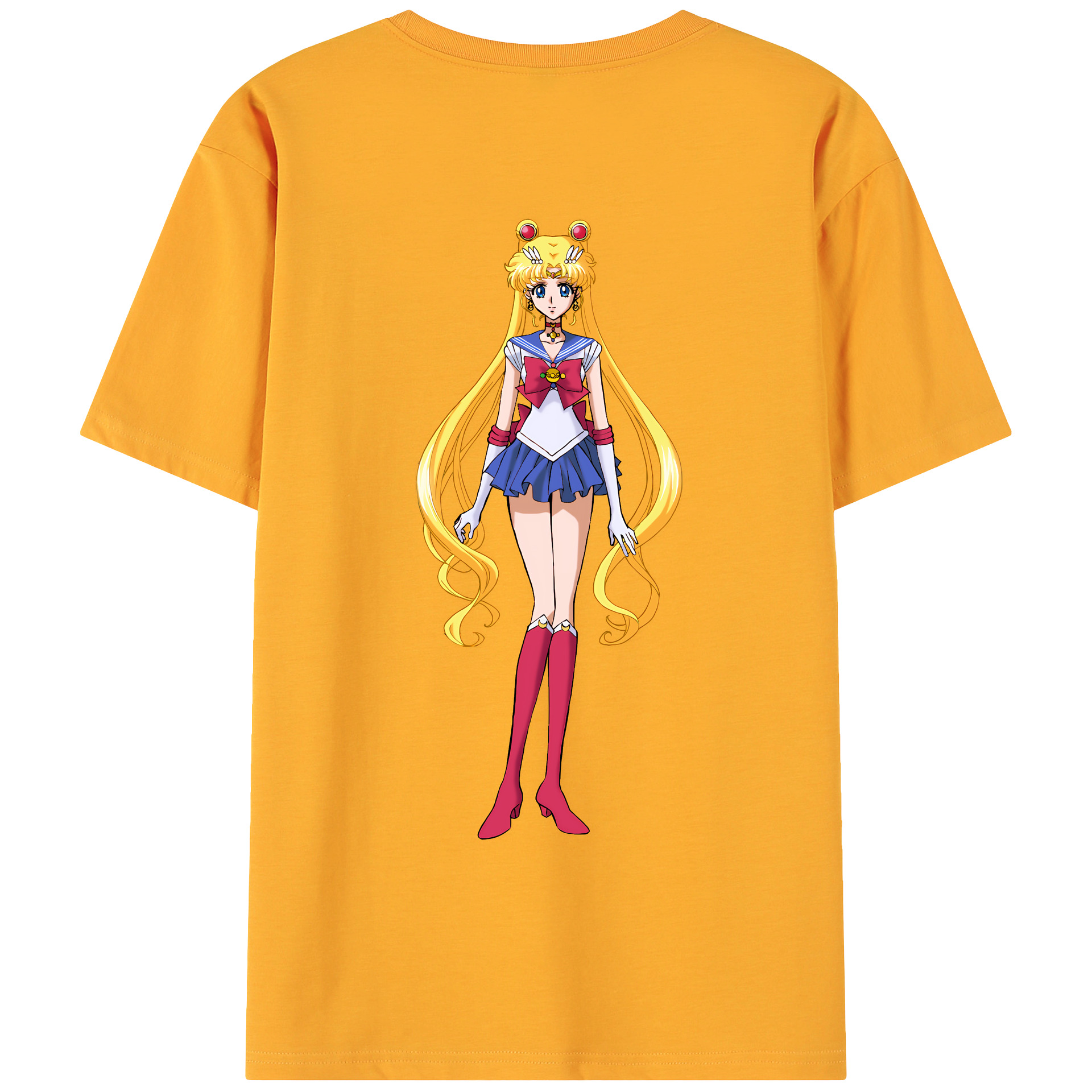 （画像用） 美少女戦士セーラームーン 月野 うさぎ つきの うさぎ Sailor Moon Tsukino Usagi 綿100％ メンズ半袖Tシャツ（バックプリント） 通気性
