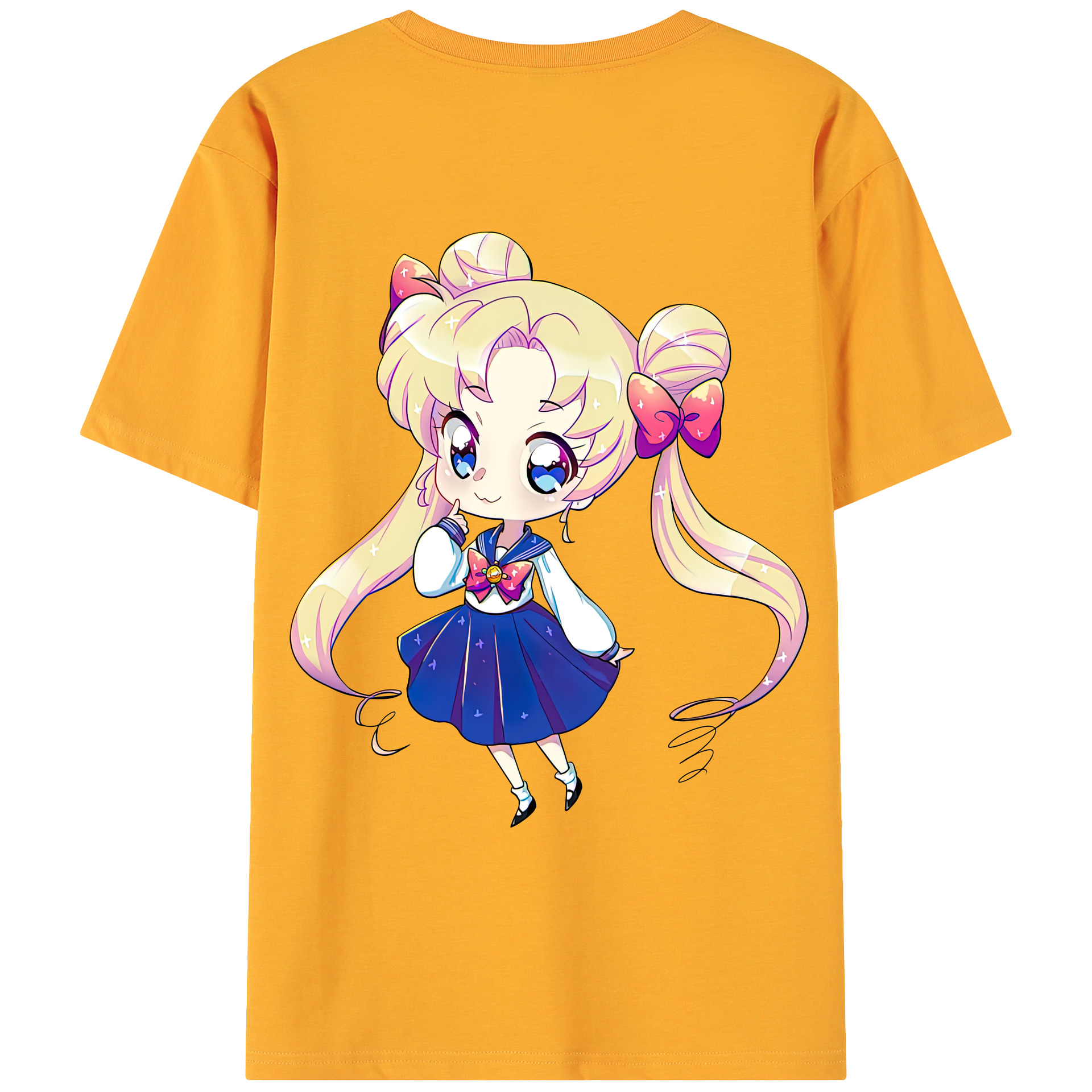 （画像用） 美少女戦士セーラームーン 月野 うさぎ つきの うさぎ Sailor Moon Tsukino Usagi 綿100％ メンズ半袖Tシャツ（バックプリント） 通気性