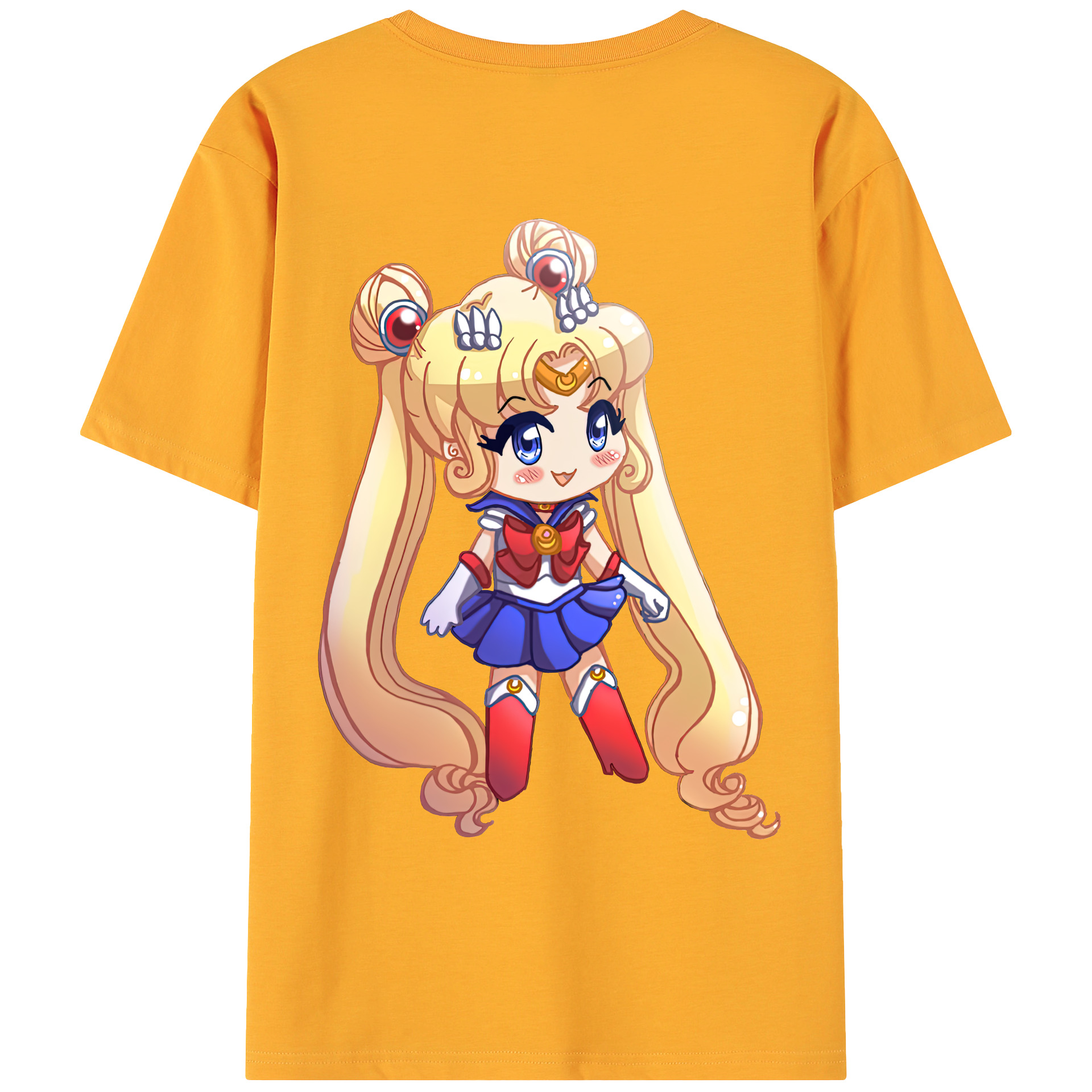 （画像用） 美少女戦士セーラームーン 月野 うさぎ つきの うさぎ Sailor Moon Tsukino Usagi 綿100％ メンズ半袖Tシャツ（バックプリント） 通気性