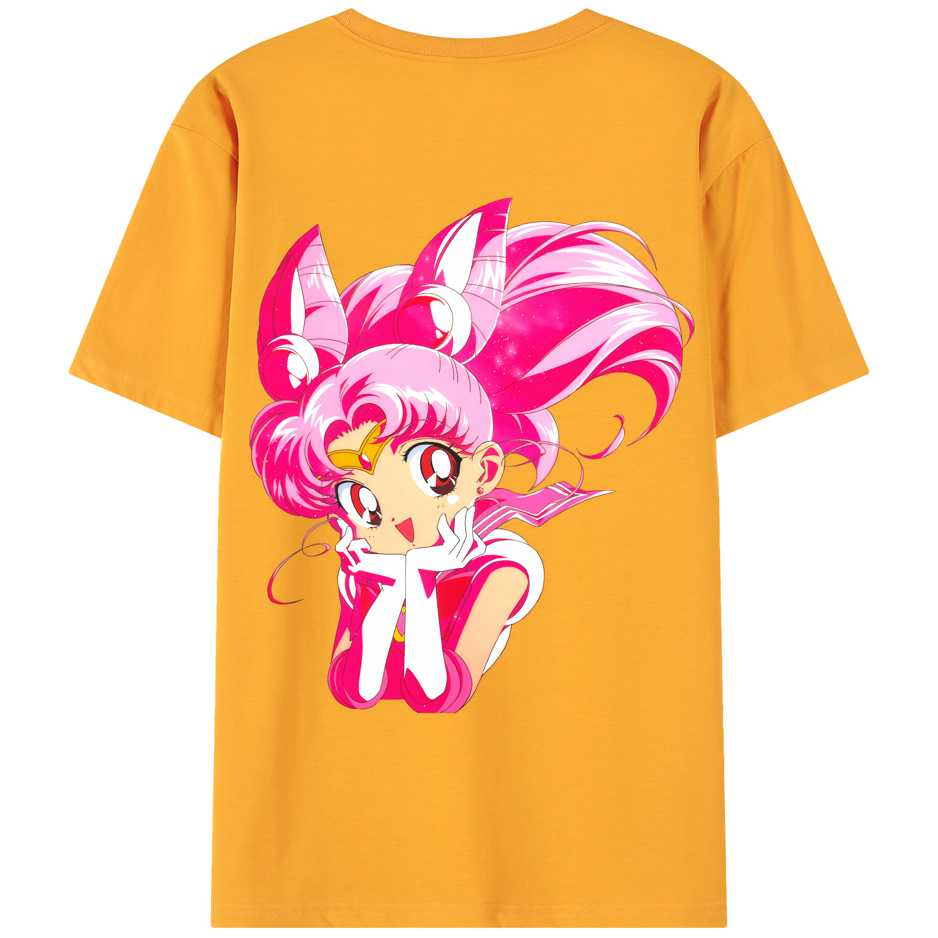 （画像用） 美少女戦士セーラームーン ちびうさ Sailor Moon Chibiusa Tsukino Usagi Small Lady Serenity 綿100％ メンズ半袖Tシャツ（バックプリント） 通気性