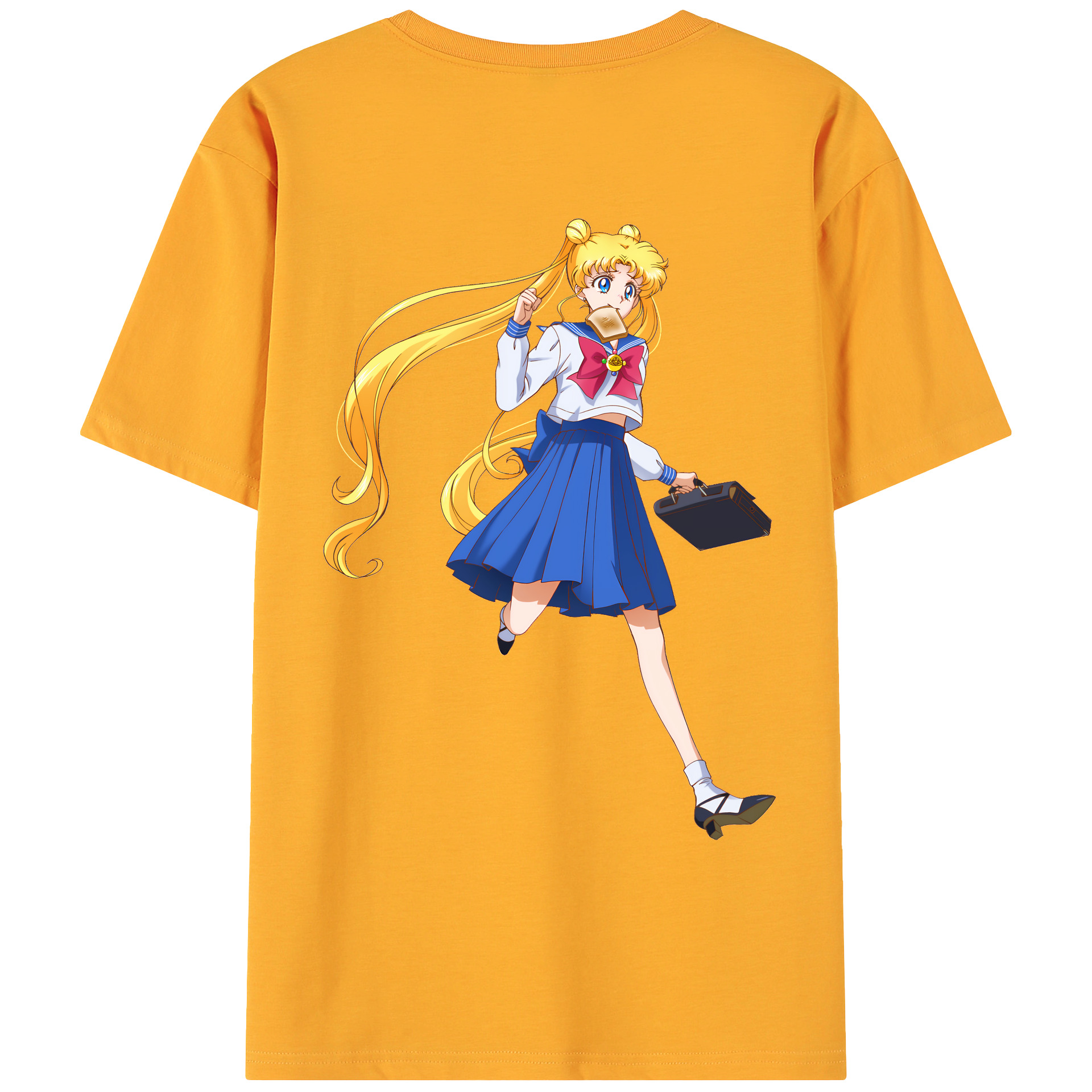 （画像用） 美少女戦士セーラームーン 愛野 美奈子 あいの みなこ Sailor Moon Aino Minako 綿100％ メンズ半袖Tシャツ（バックプリント） 通気性