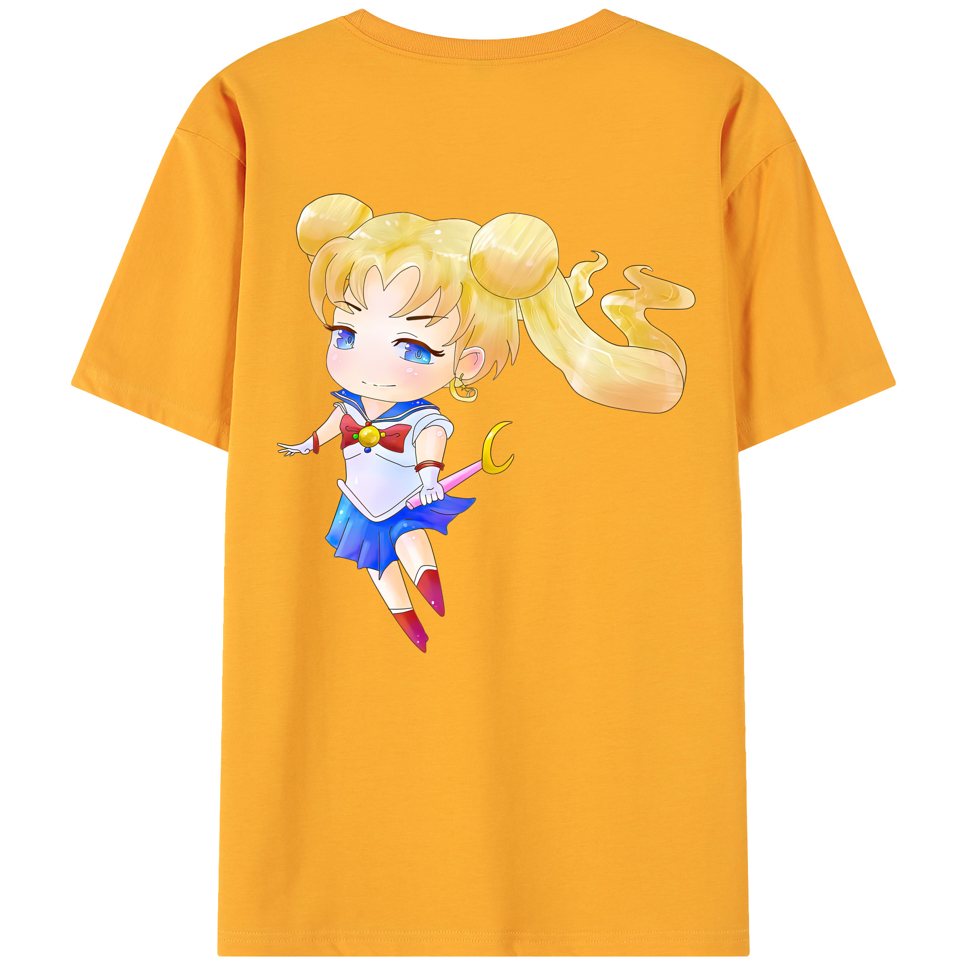 （画像用） 美少女戦士セーラームーン 愛野 美奈子 あいの みなこ Sailor Moon Aino Minako 綿100％ メンズ半袖Tシャツ（バックプリント） 通気性